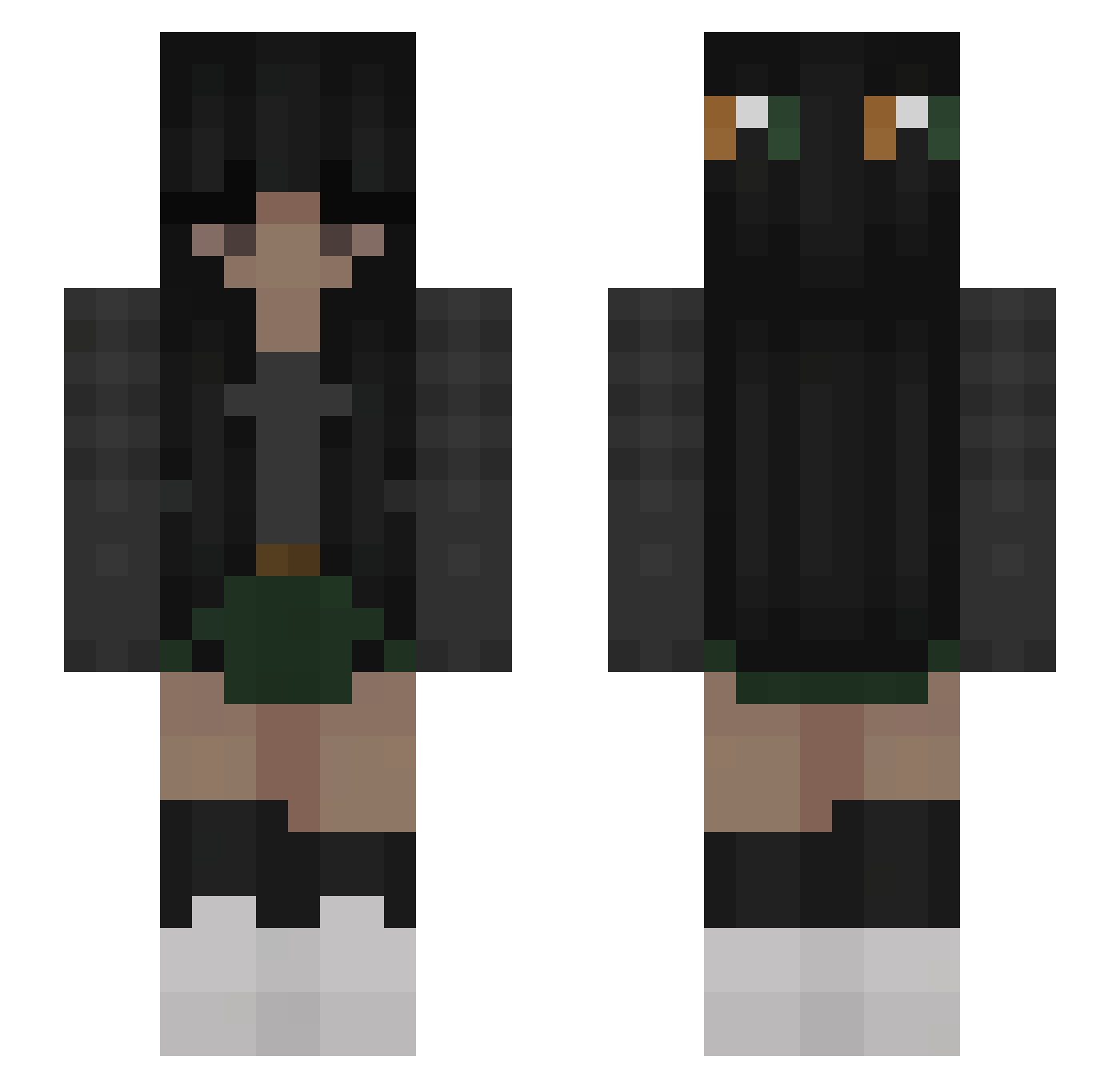 vxcus Minecraft skin, front and back view