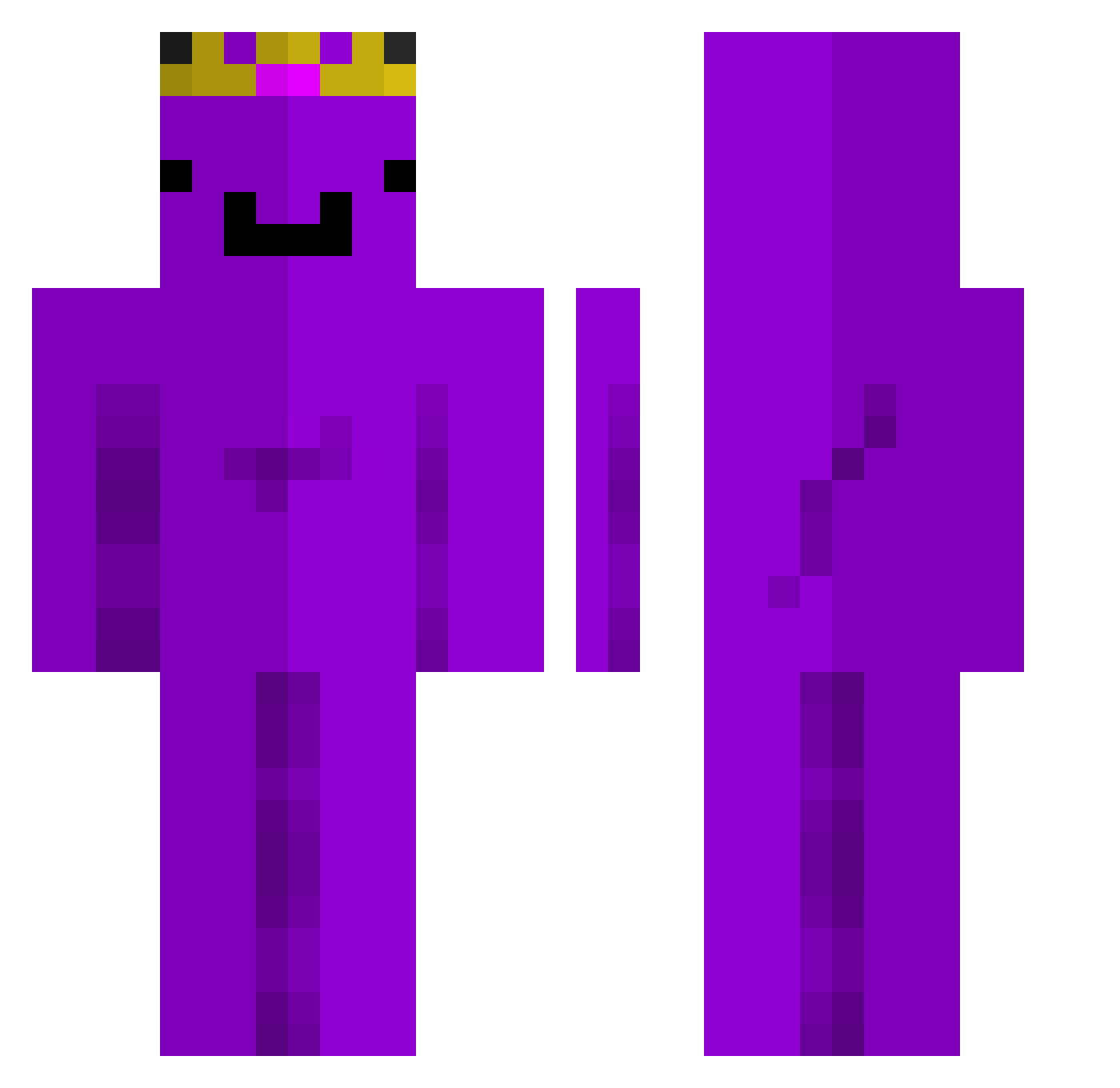 Yonni08 Minecraft skin, front and back view