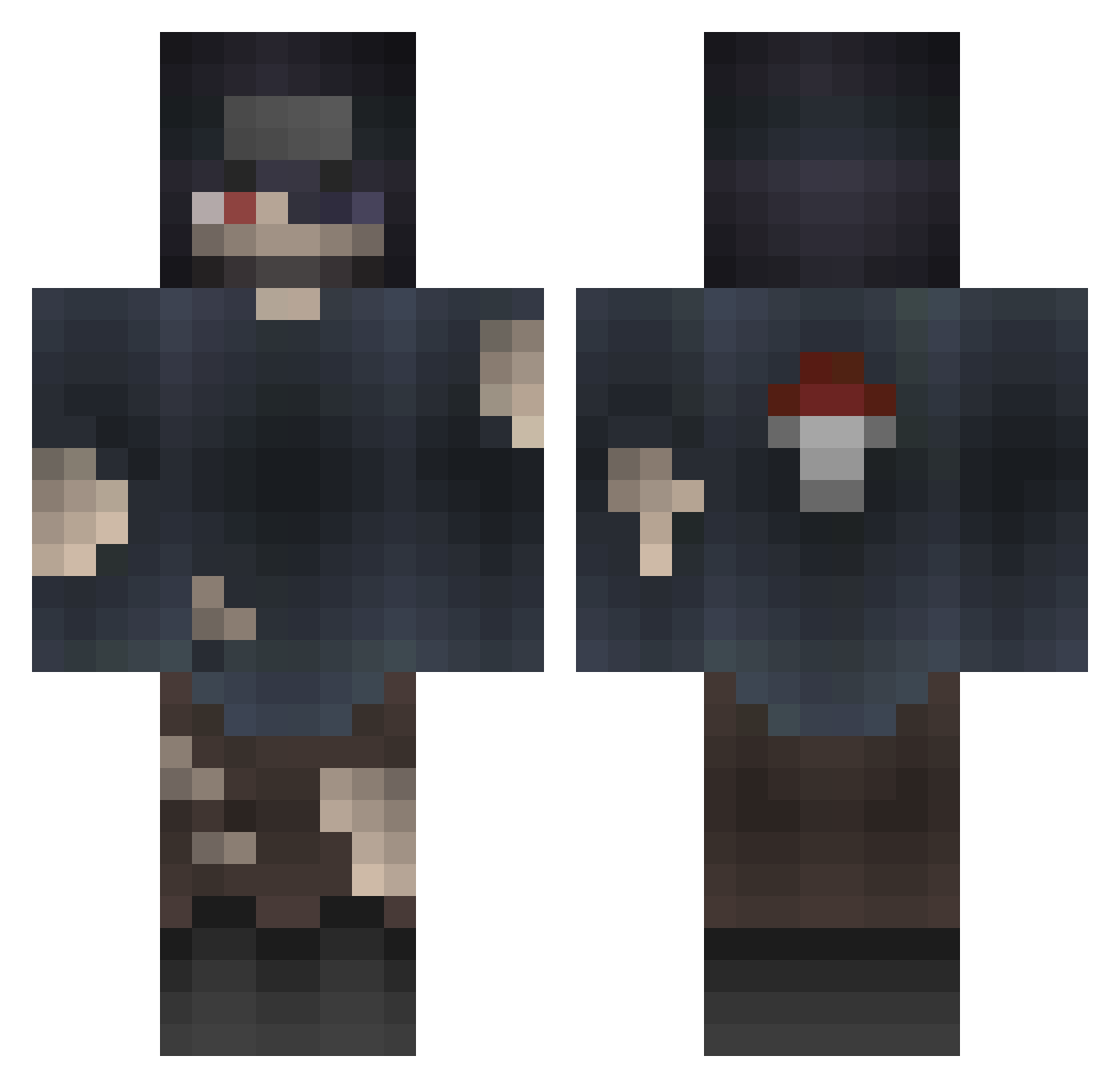 Casper Minecraft skin, front and back view