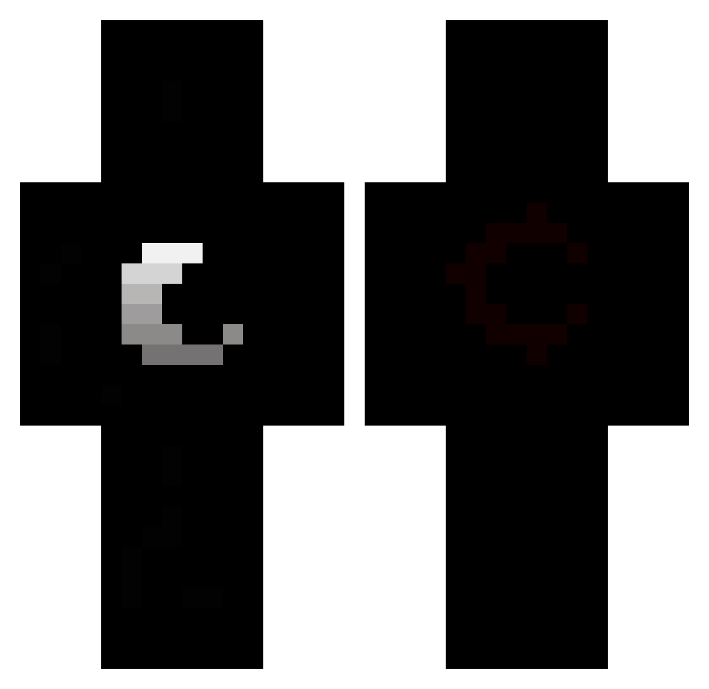 Seebackplz Minecraft skin, front and back view