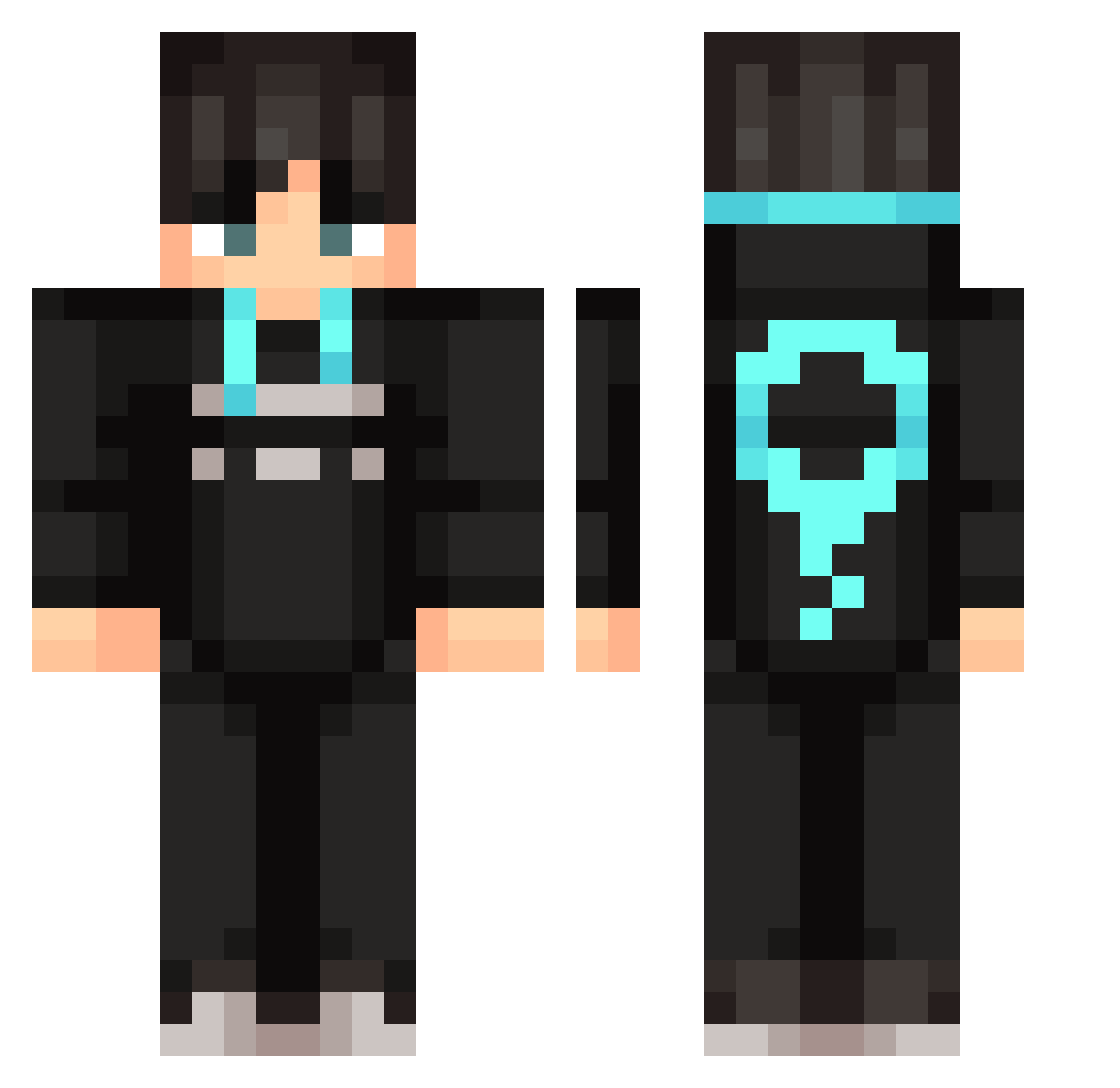 Rickydead22 Minecraft skin, front and back view