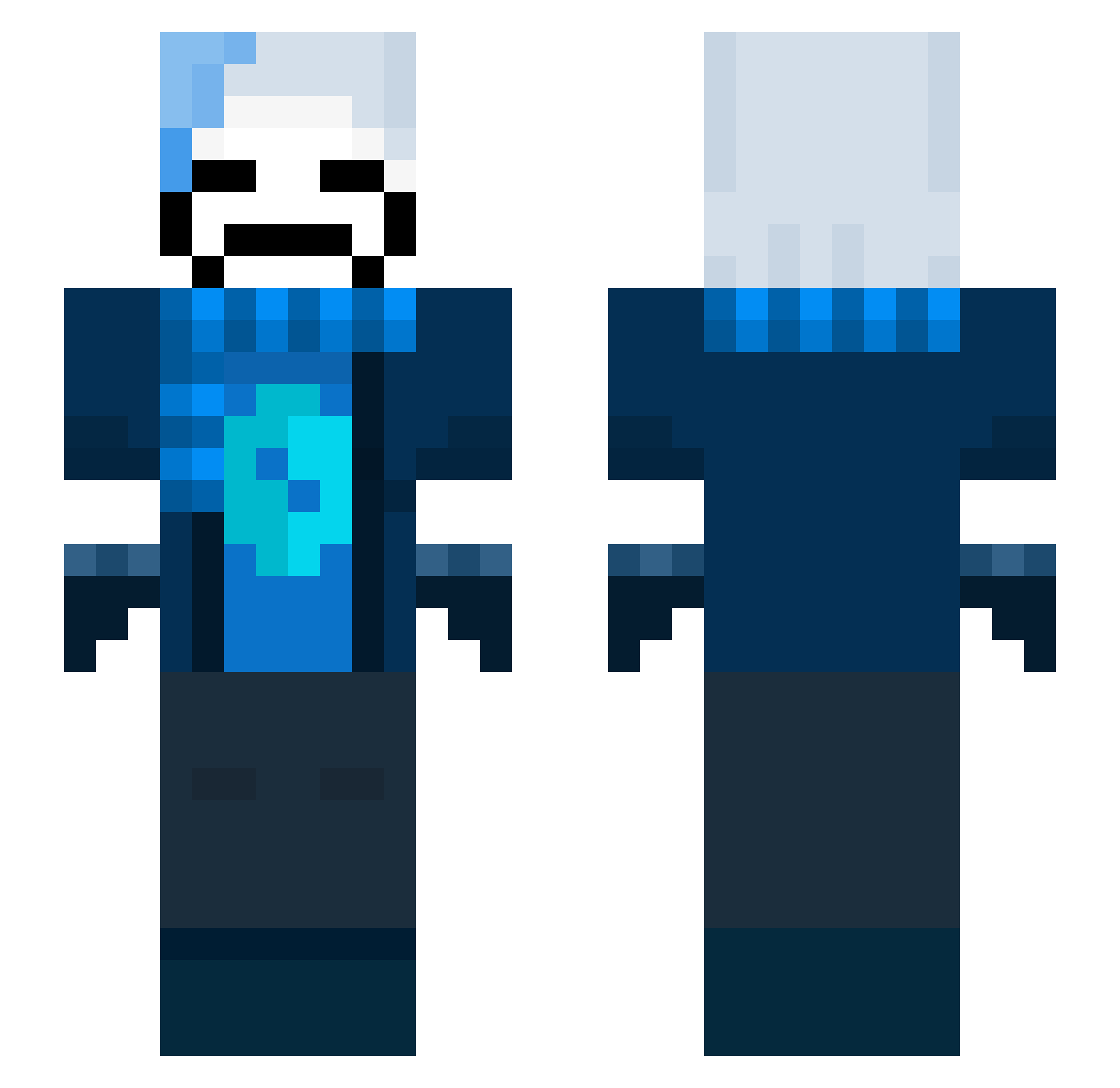 Steppyfury Minecraft skin, front and back view