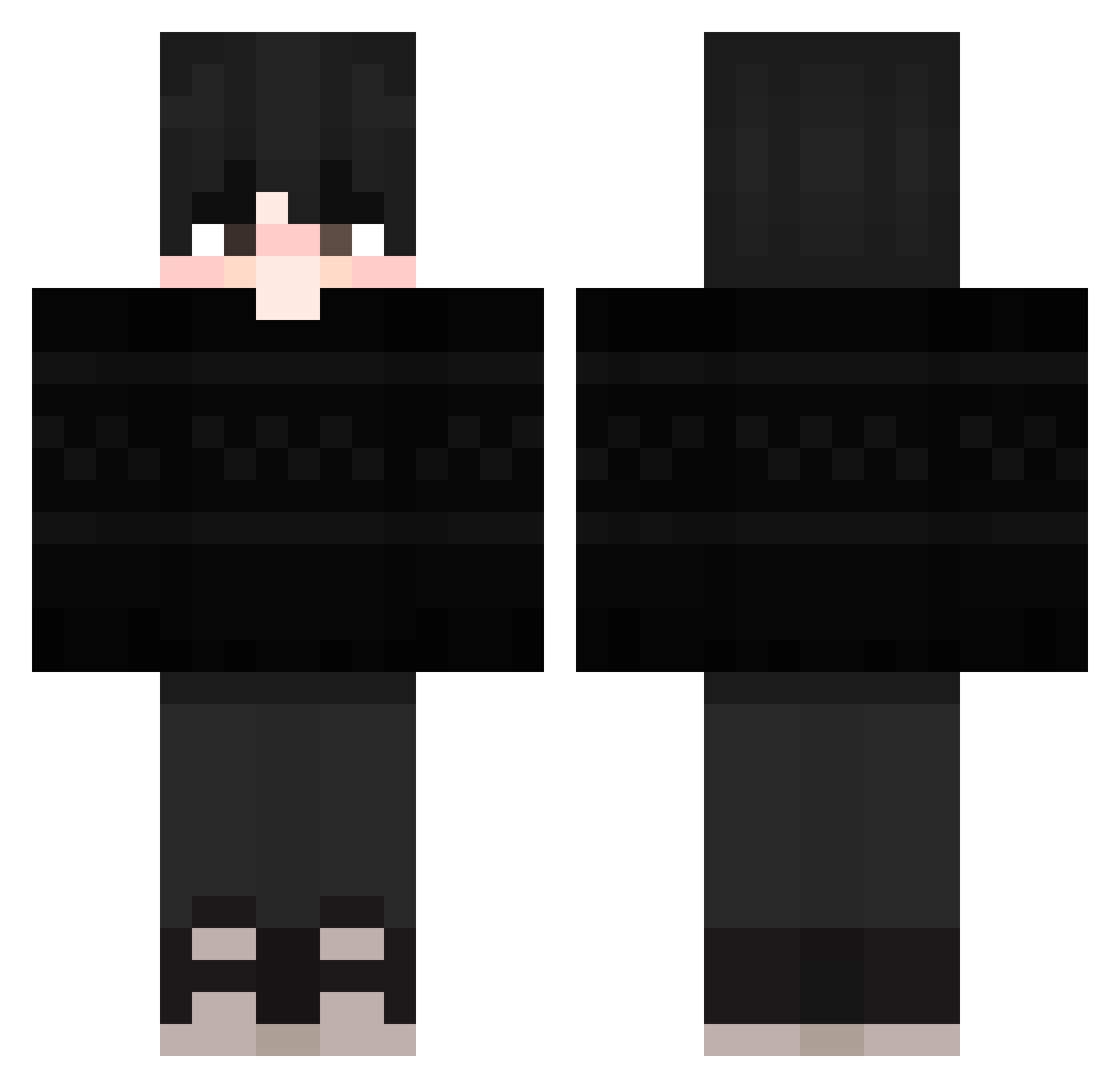 Tenshino Minecraft skin, front and back view