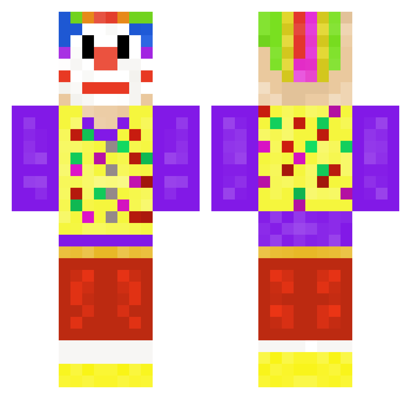 adrce Minecraft skin, front and back view