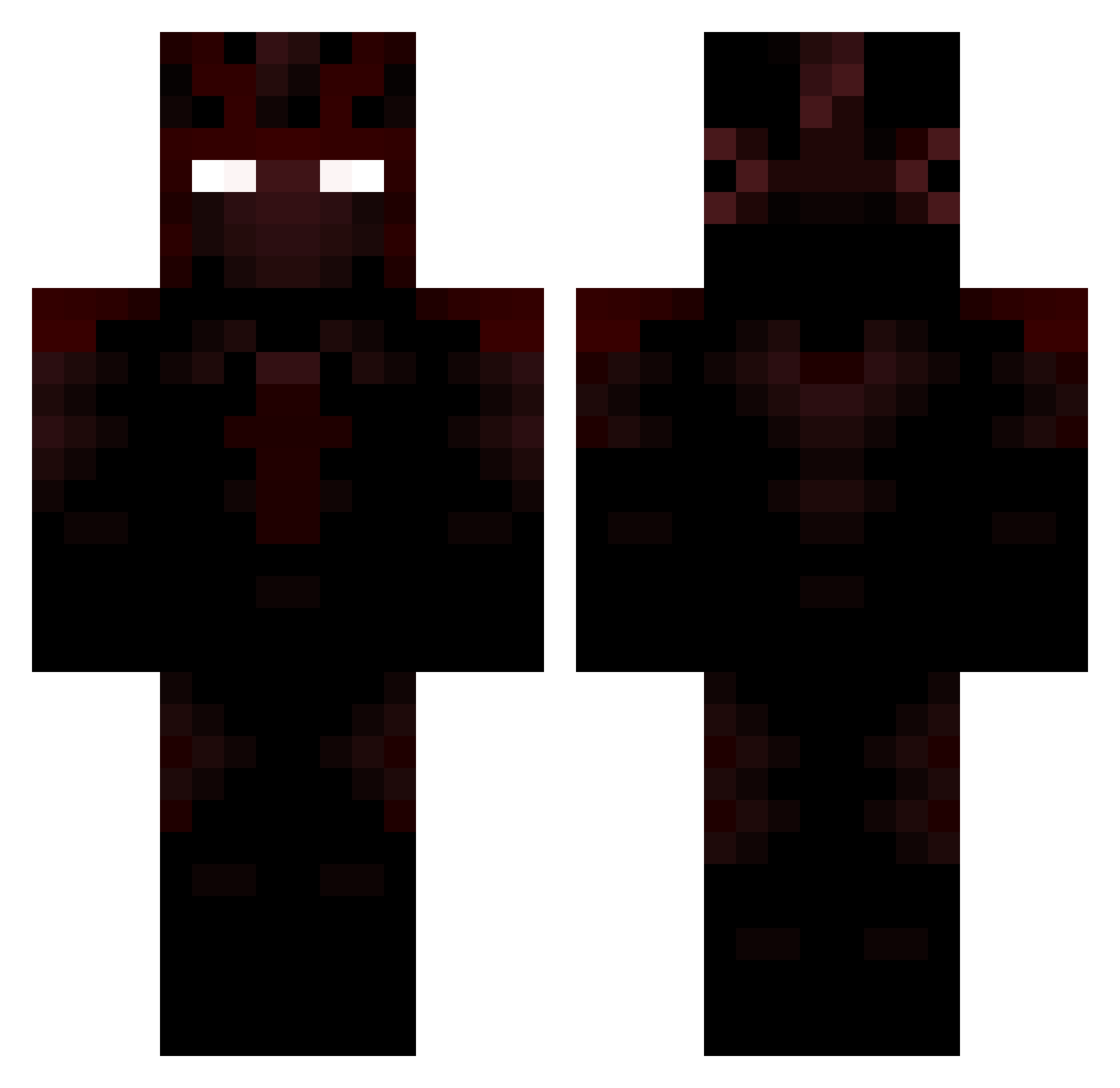 ShadowFight2 Minecraft skin, front and back view