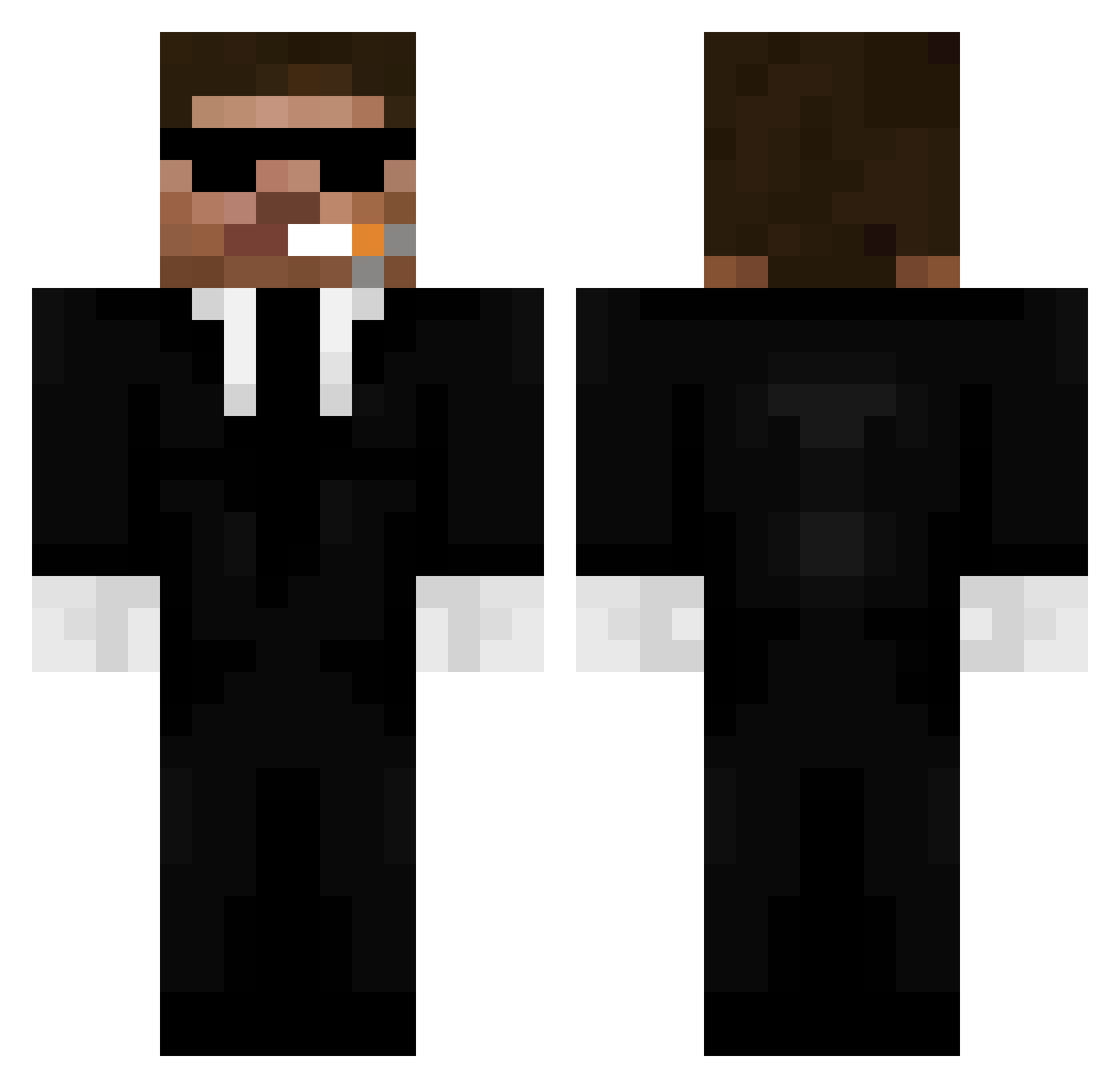 zGTB Minecraft skin, front and back view