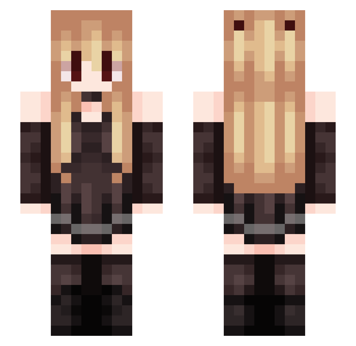 Arleth2004 Minecraft skin, front and back view