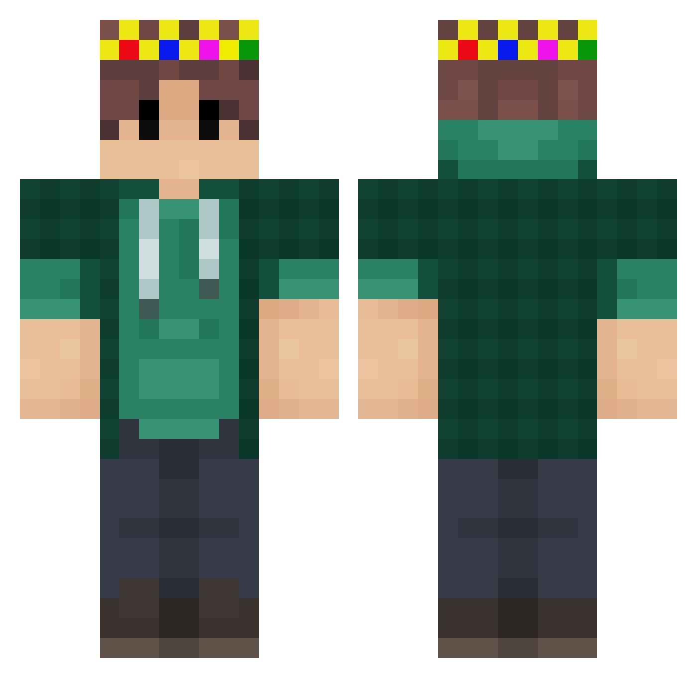 Ronjen1 Minecraft skin, front and back view
