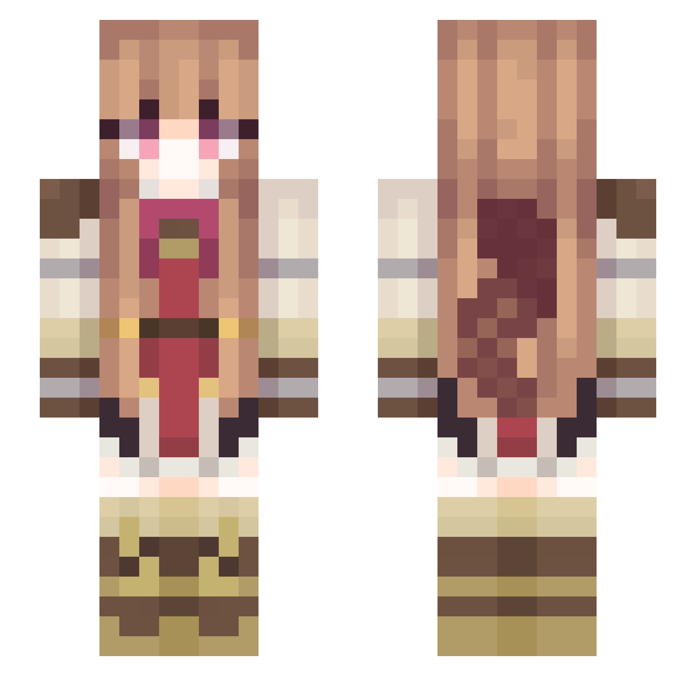 oO_Bell_Oo Minecraft skin, front and back view