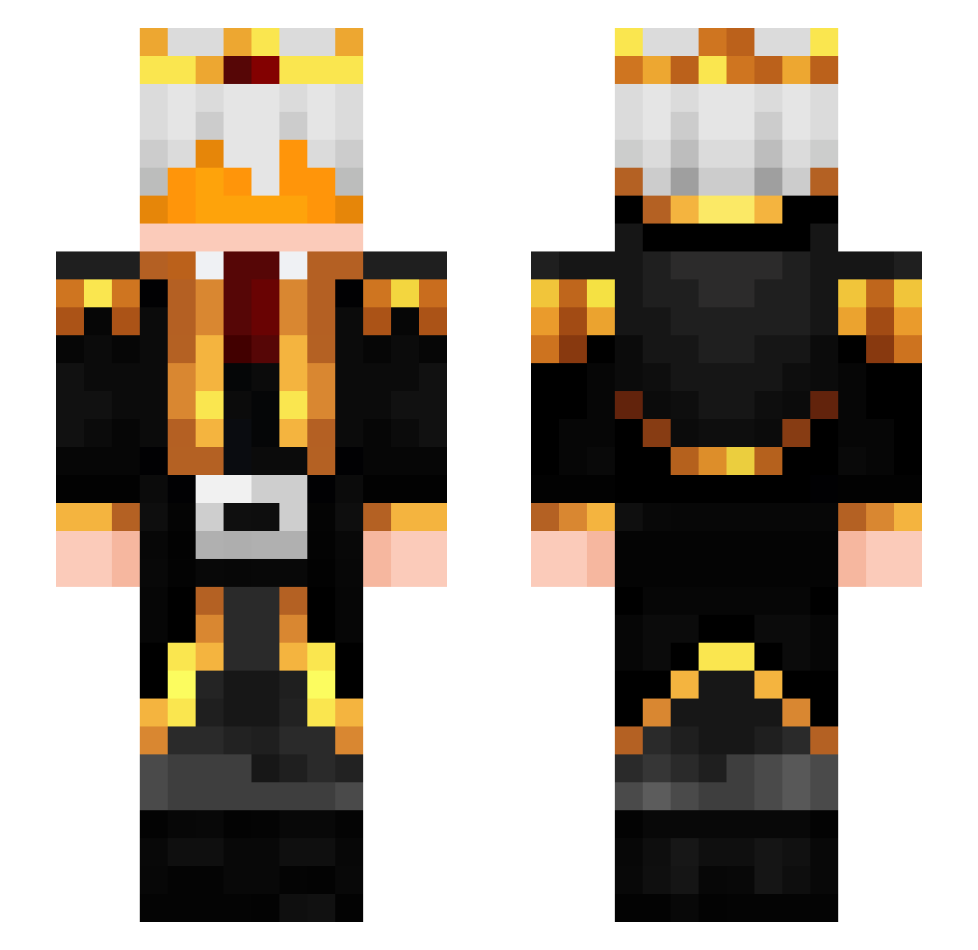 YIUN0 Minecraft skin, front and back view