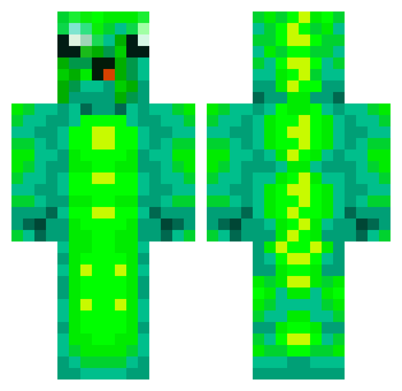 Bilbie Minecraft skin, front and back view