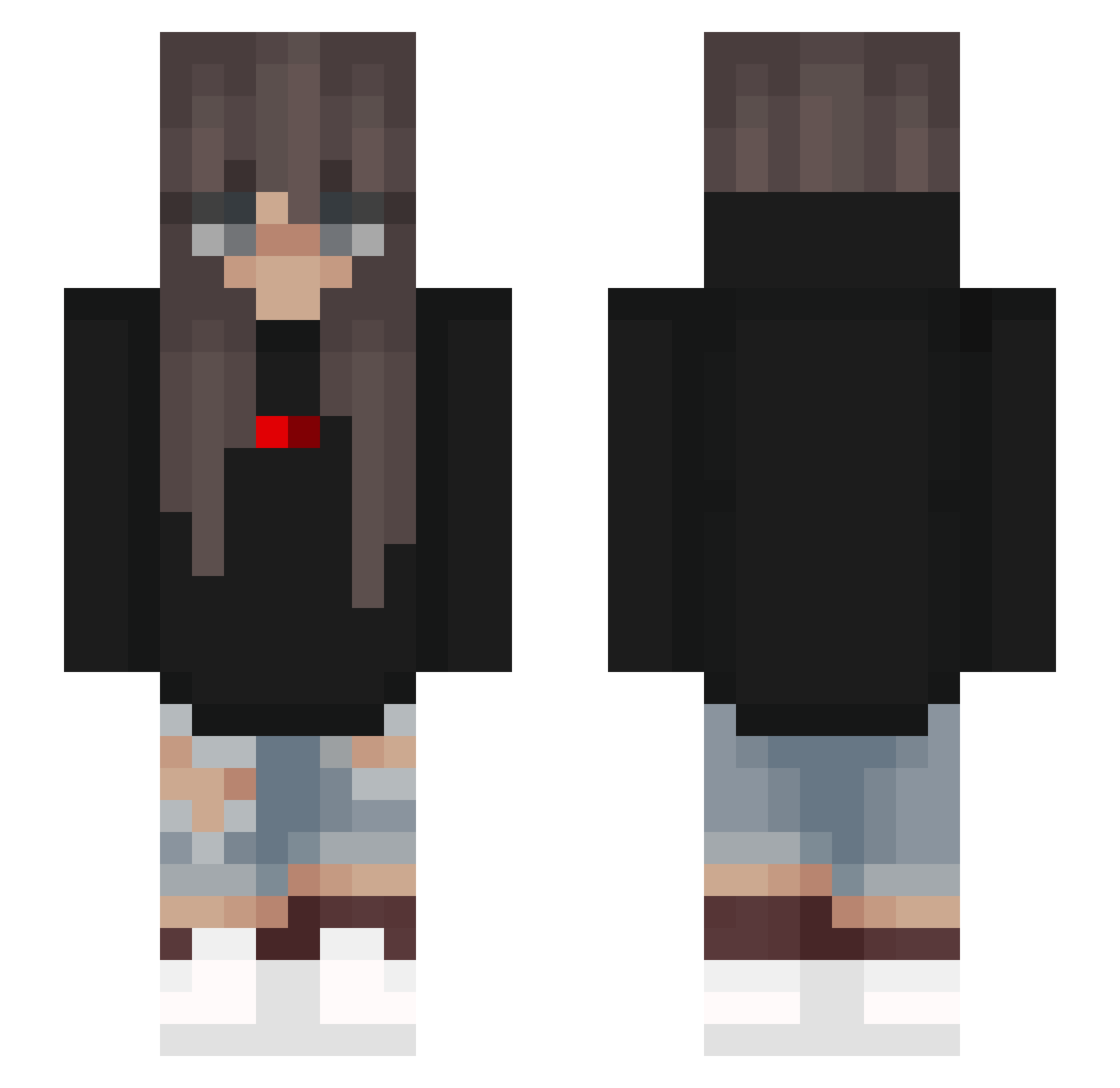 wroh Minecraft skin, front and back view