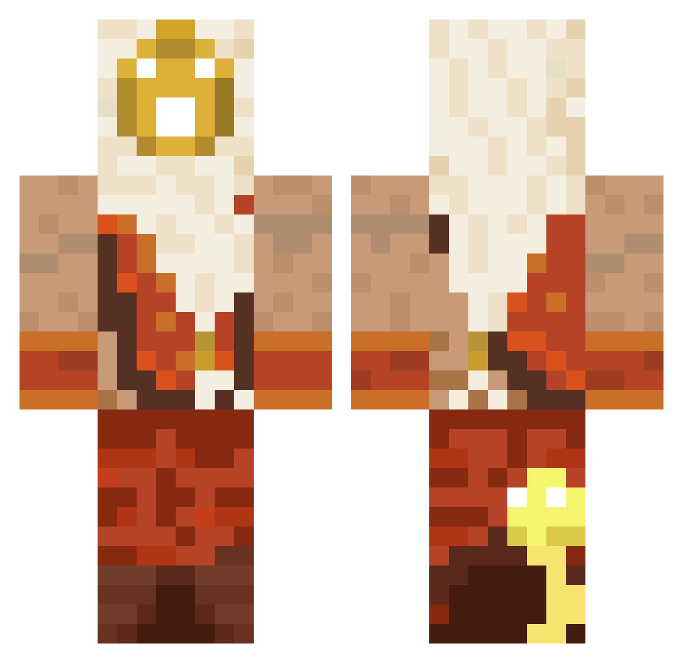 KalVal Minecraft skin, front and back view
