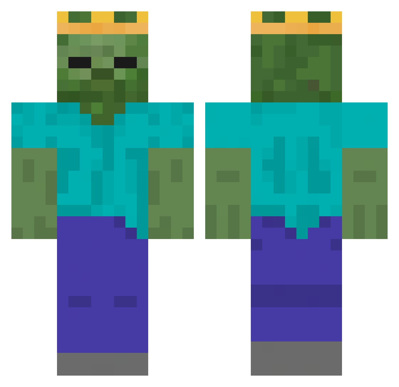 pnkv_v Minecraft skin, front and back view