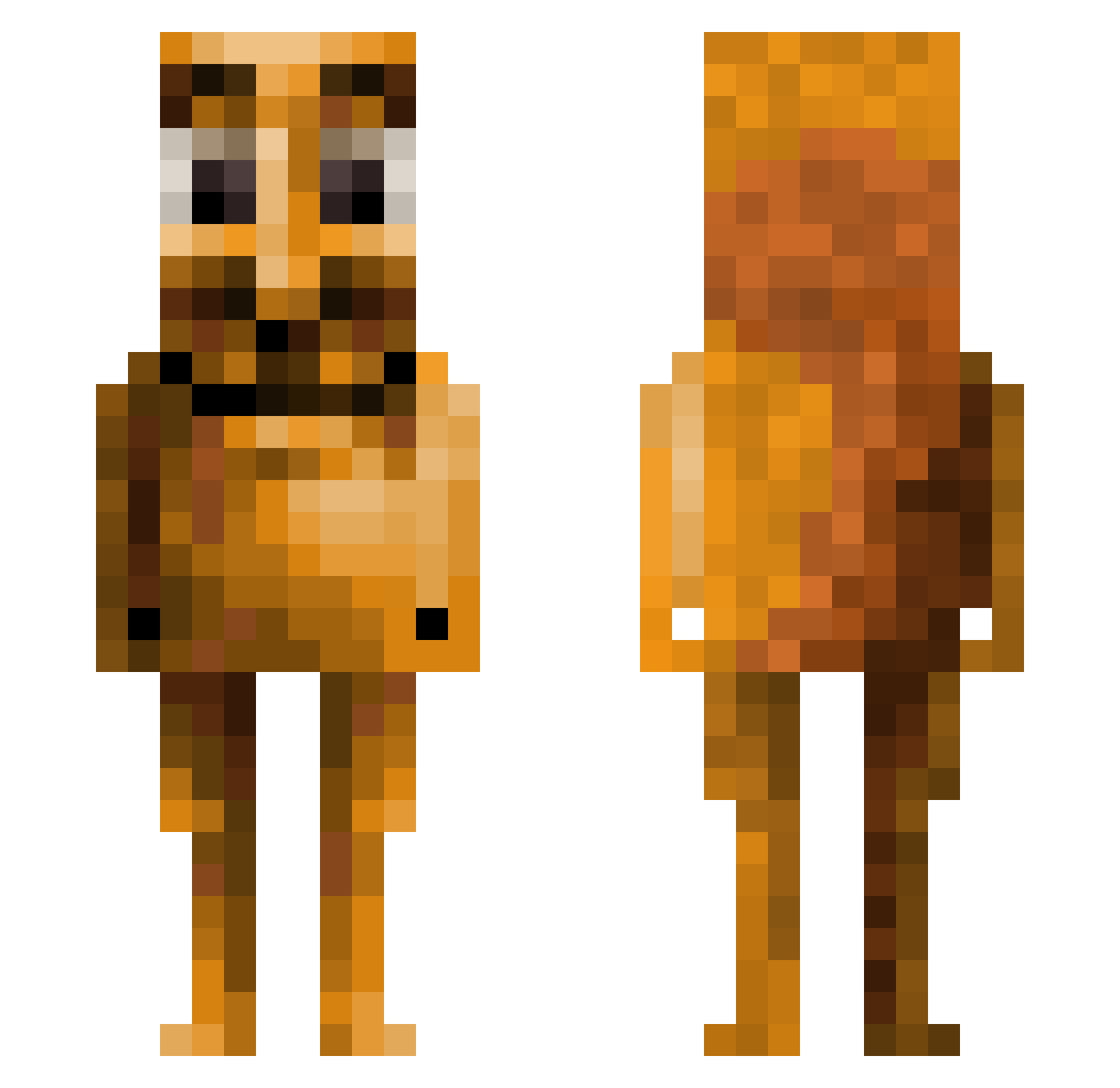 Karnll Minecraft skin, front and back view