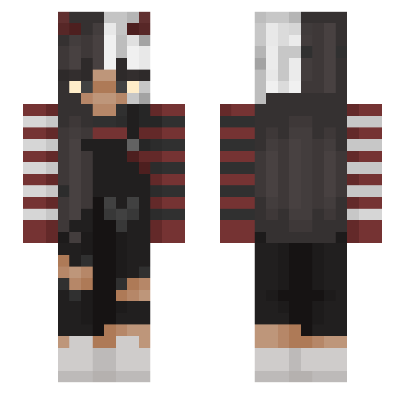lxarax_a Minecraft skin, front and back view