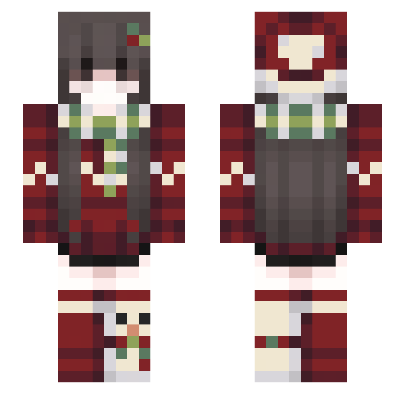 Chiong0 Minecraft skin, front and back view