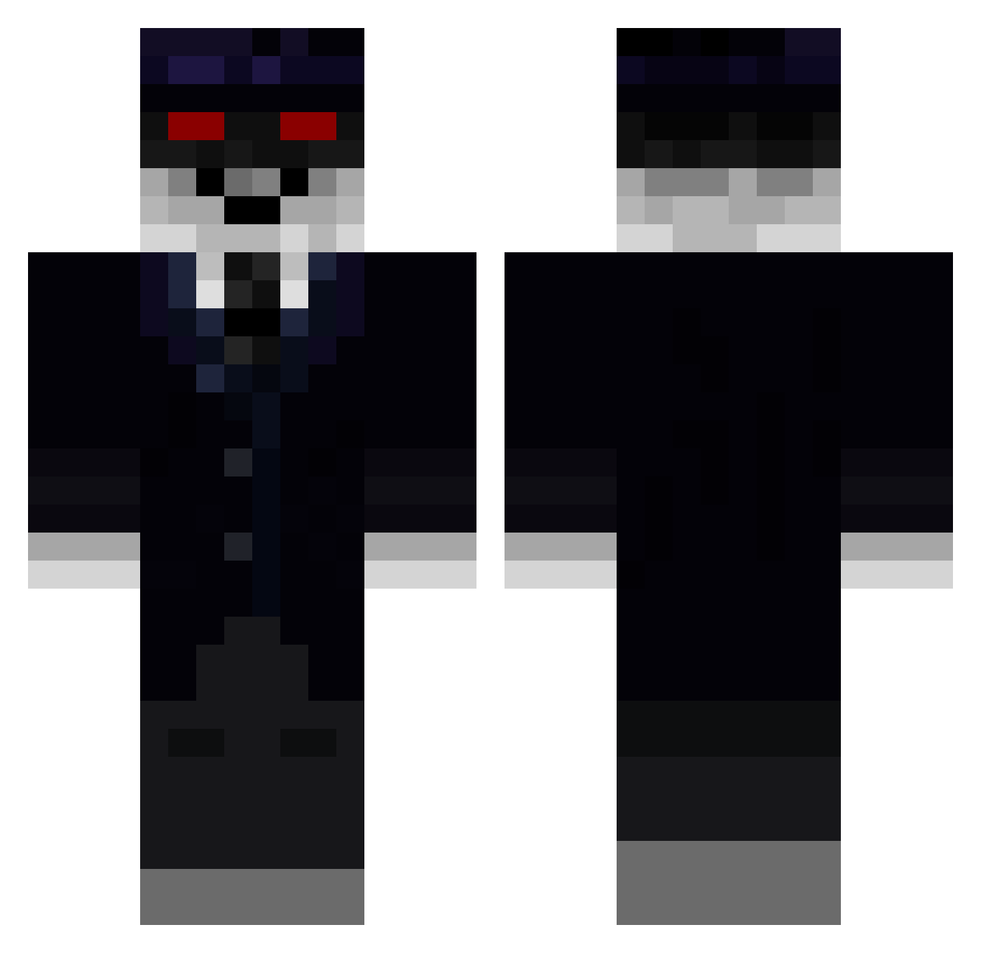TasteMuffin Minecraft skin, front and back view
