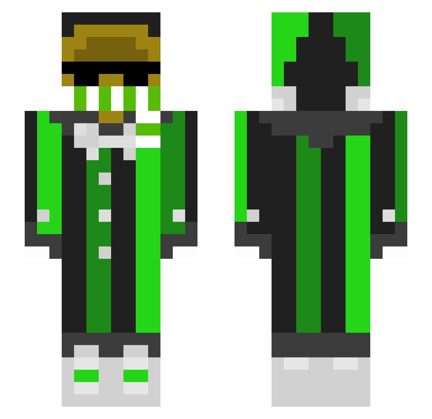 CMitts Minecraft skin, front and back view