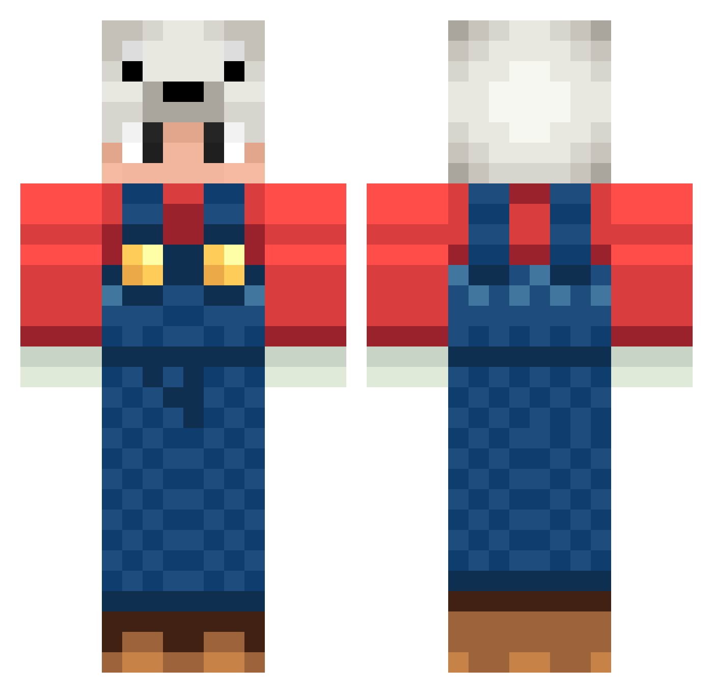 van1cs Minecraft skin, front and back view