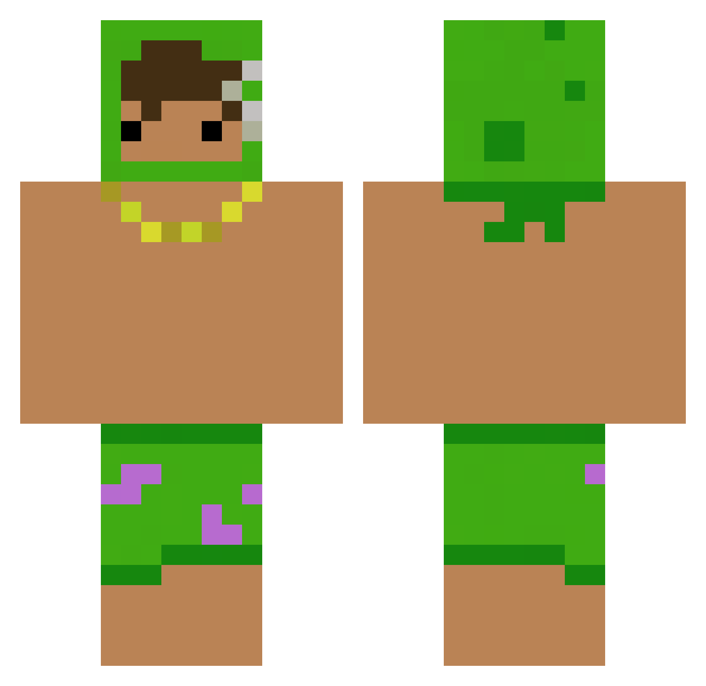 Lipin Minecraft skin, front and back view