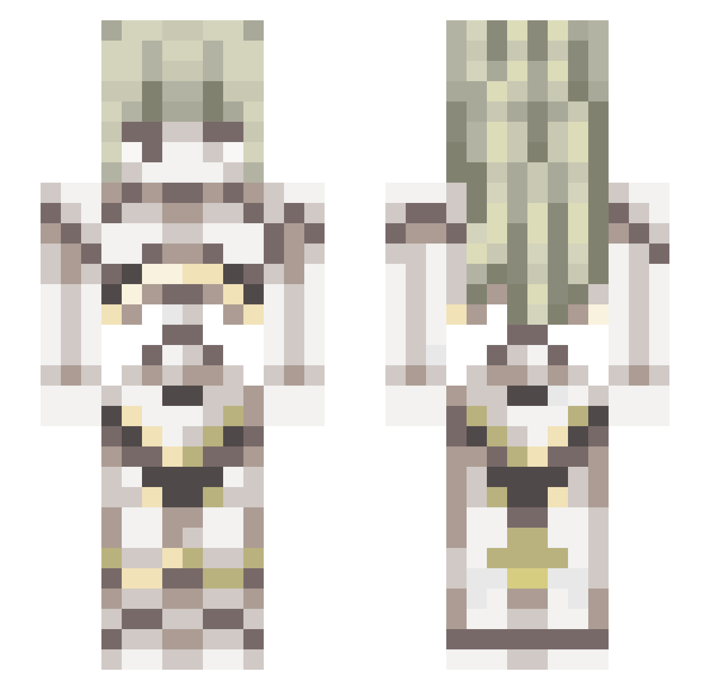 ohno76 Minecraft skin, front and back view