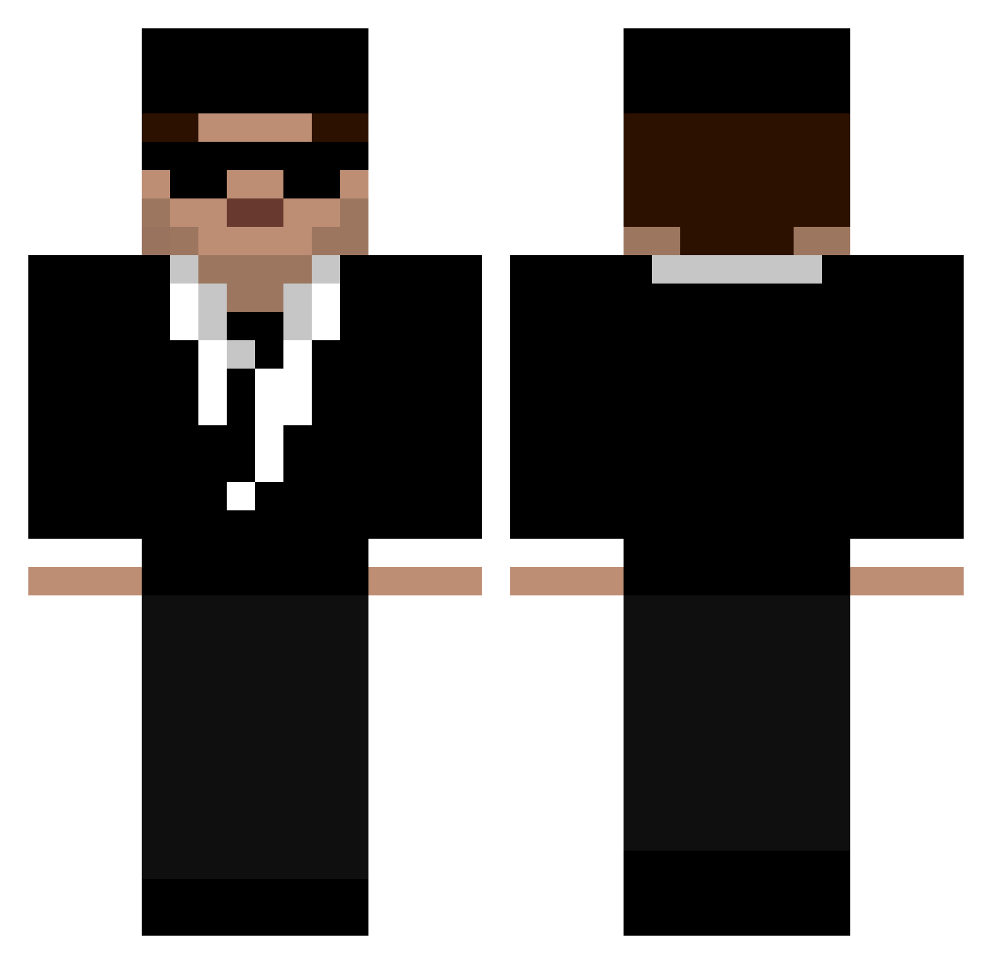 SteSha Minecraft skin, front and back view
