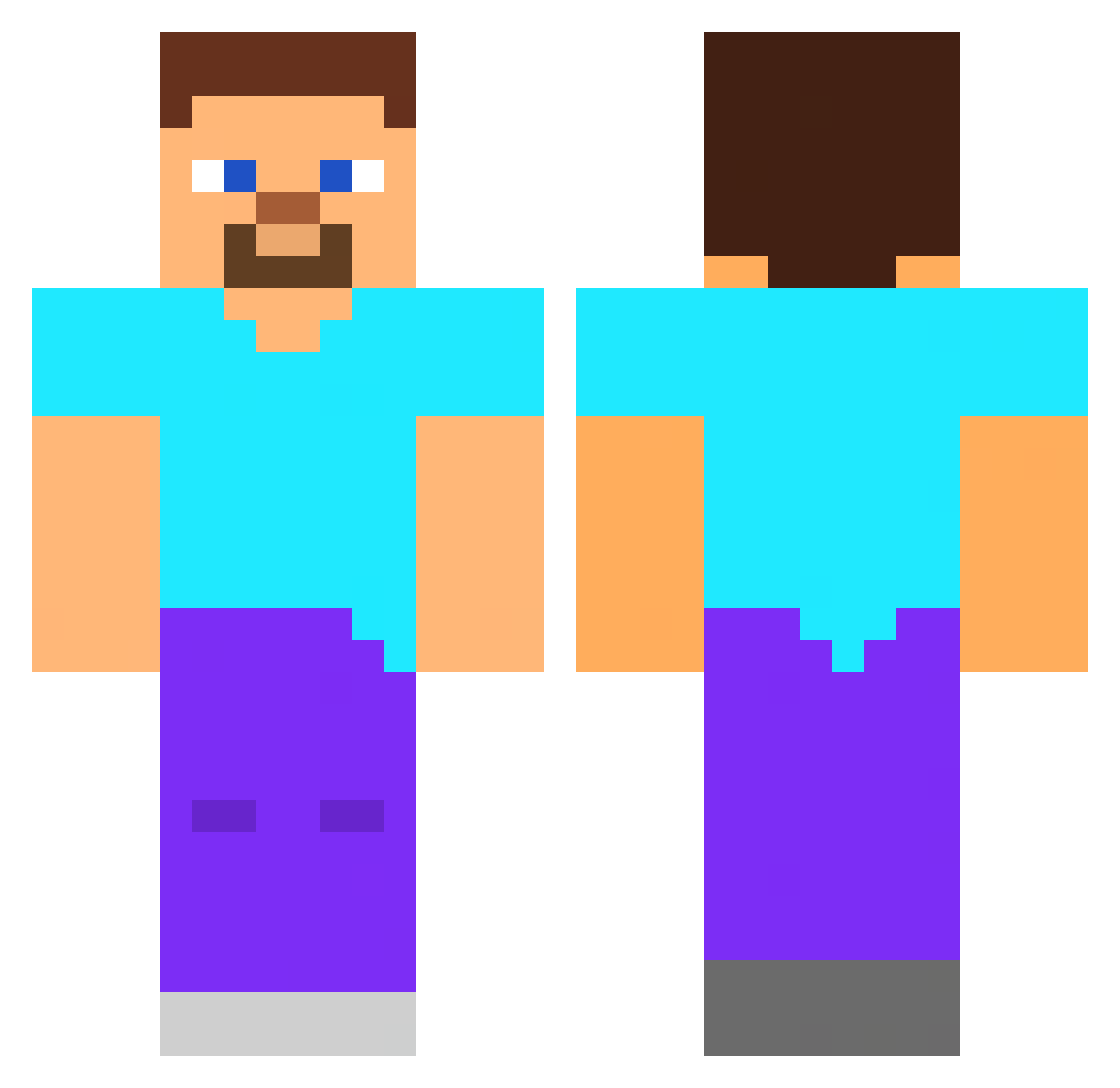 Tokuchang724 Minecraft skin, front and back view