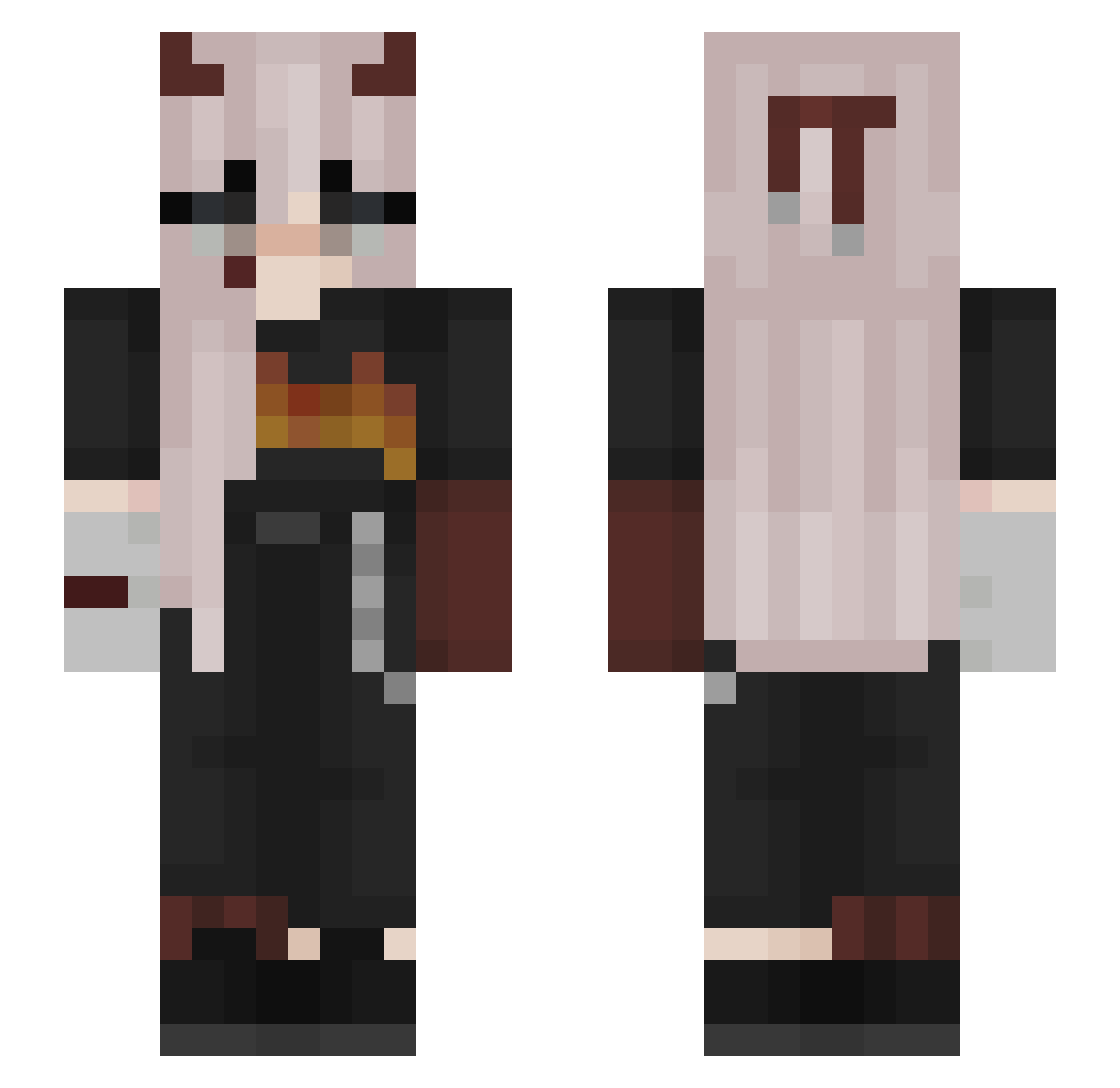 xmadeleline Minecraft skin, front and back view