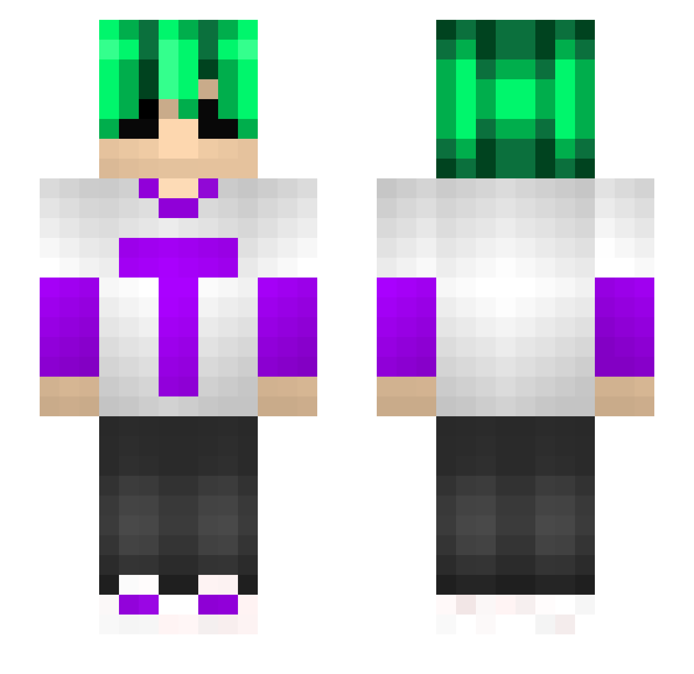ToxicSeal Minecraft skin, front and back view