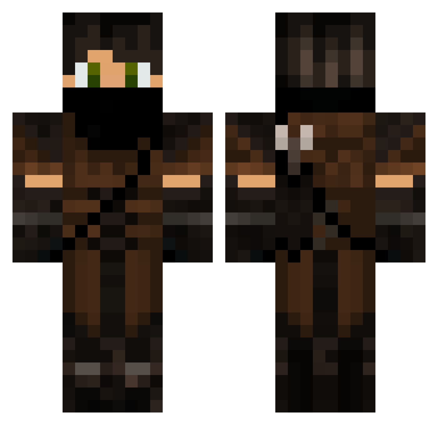 Telli Minecraft skin, front and back view