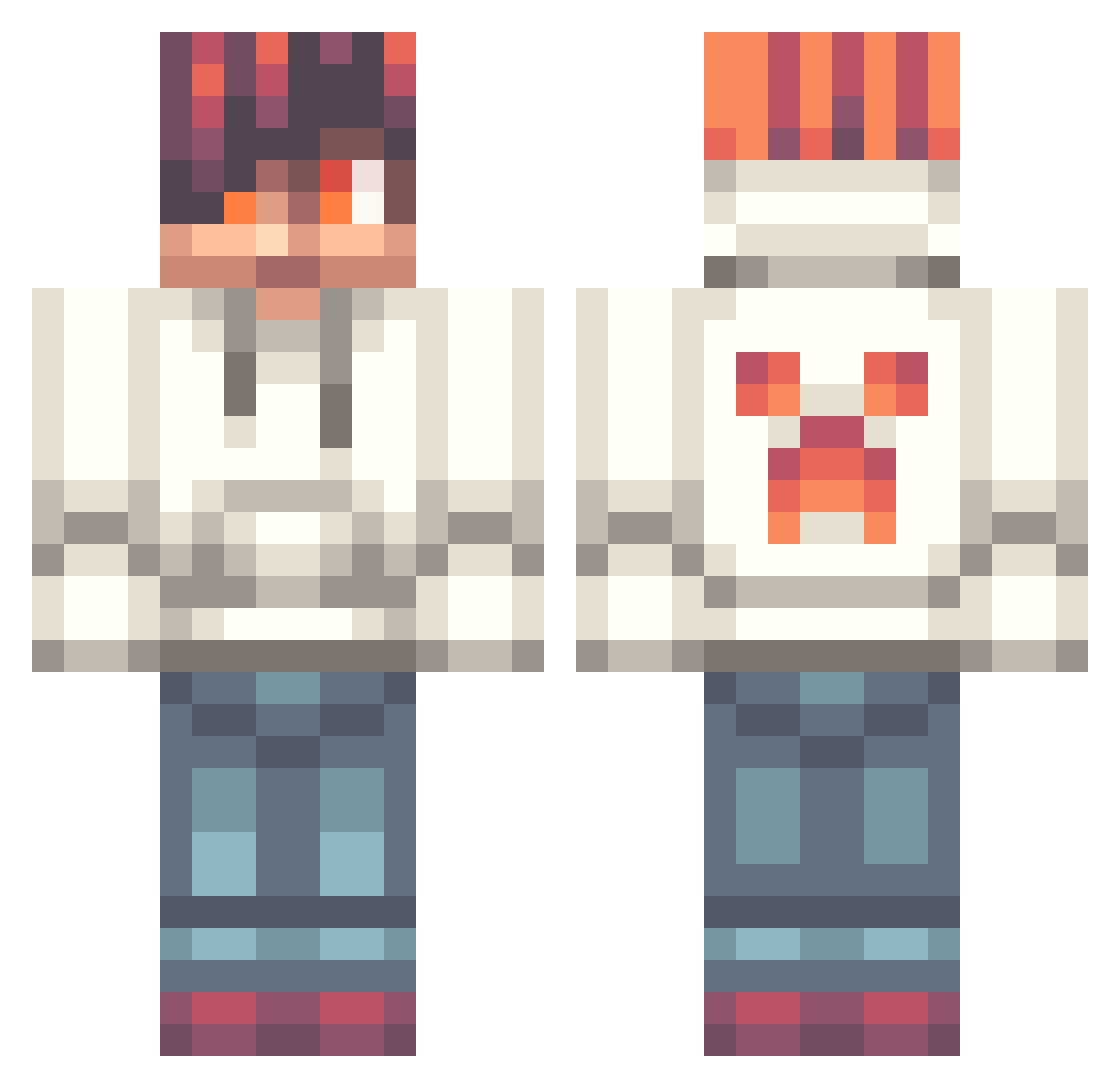 Ren Minecraft skin, front and back view