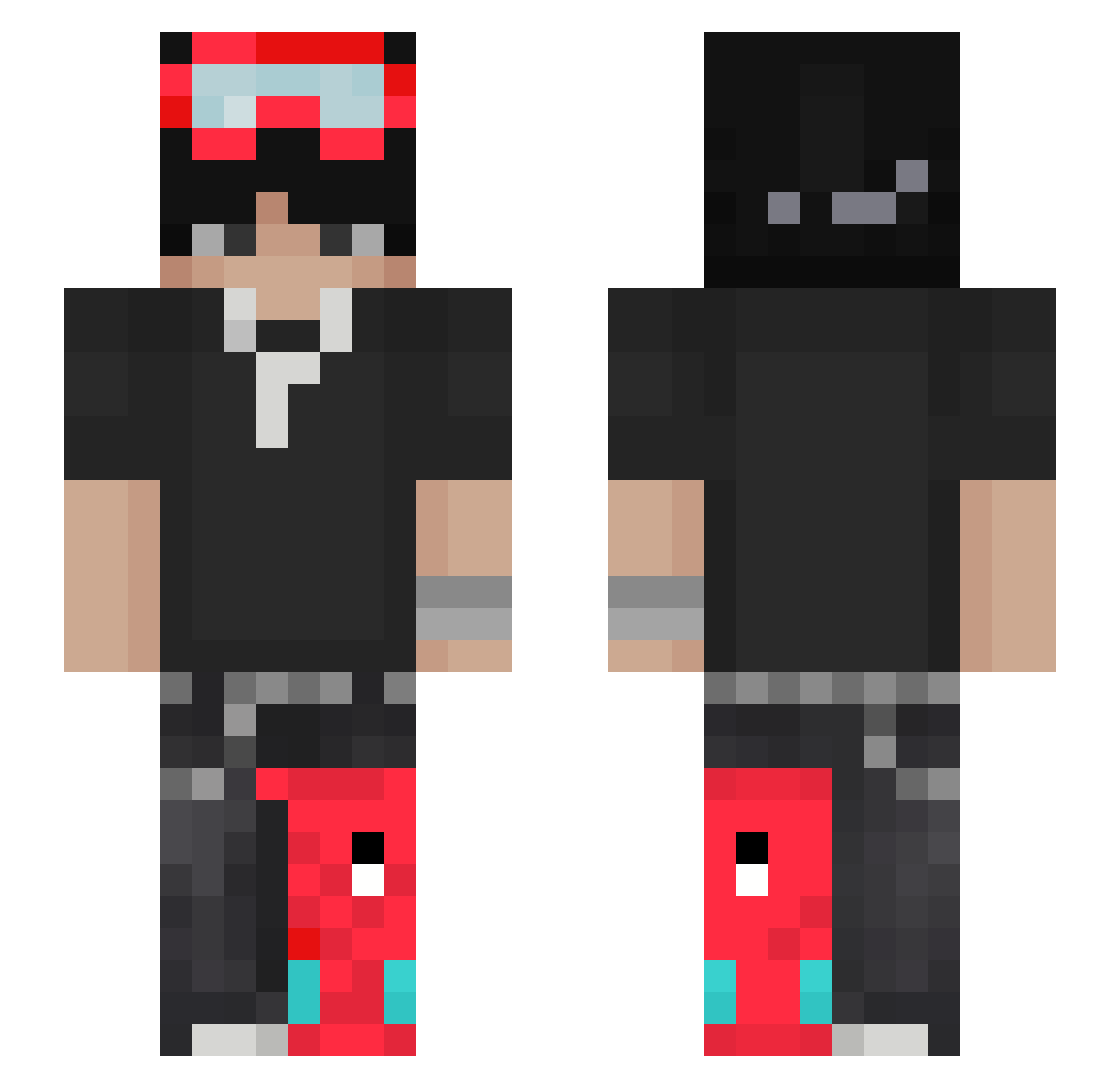 Zeroragretz Minecraft skin, front and back view