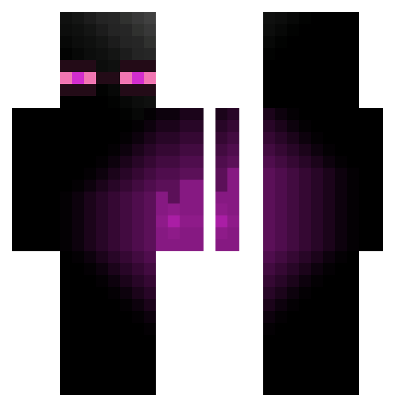 yuenz Minecraft skin, front and back view