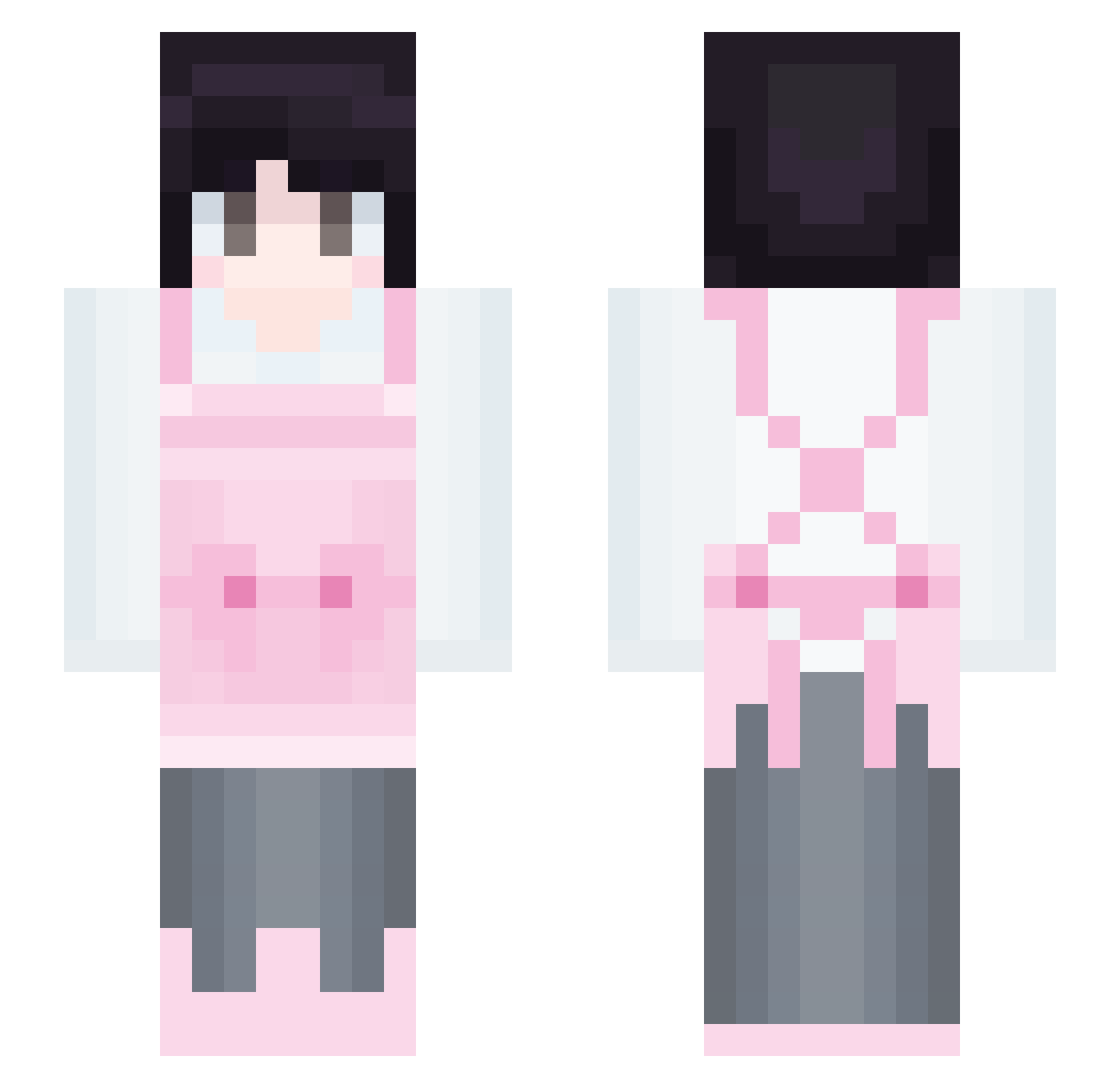 EOVND Minecraft skin, front and back view