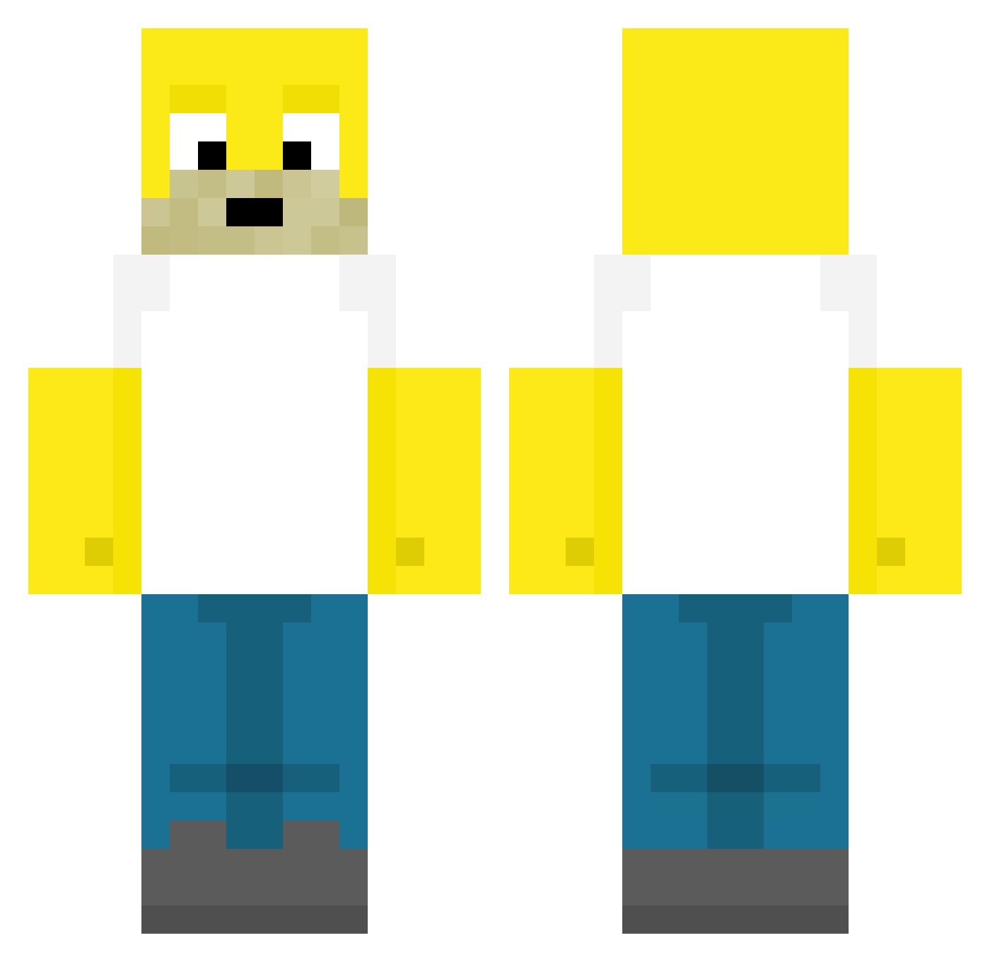 DunnNuffinYT Minecraft skin, front and back view