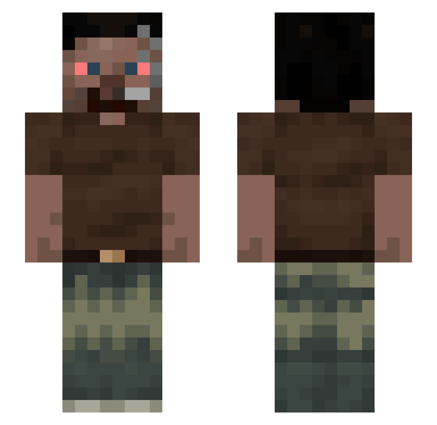 DataFilip Minecraft skin, front and back view
