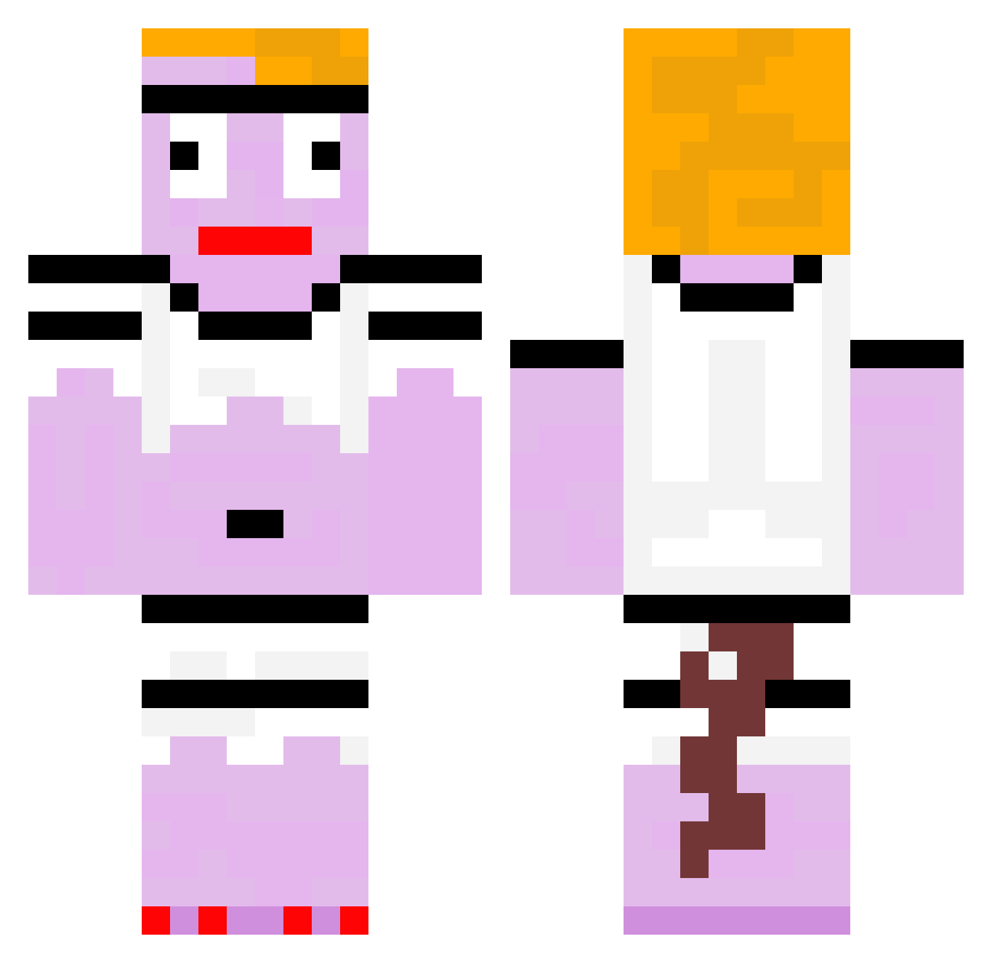 T3pU_ Minecraft skin, front and back view
