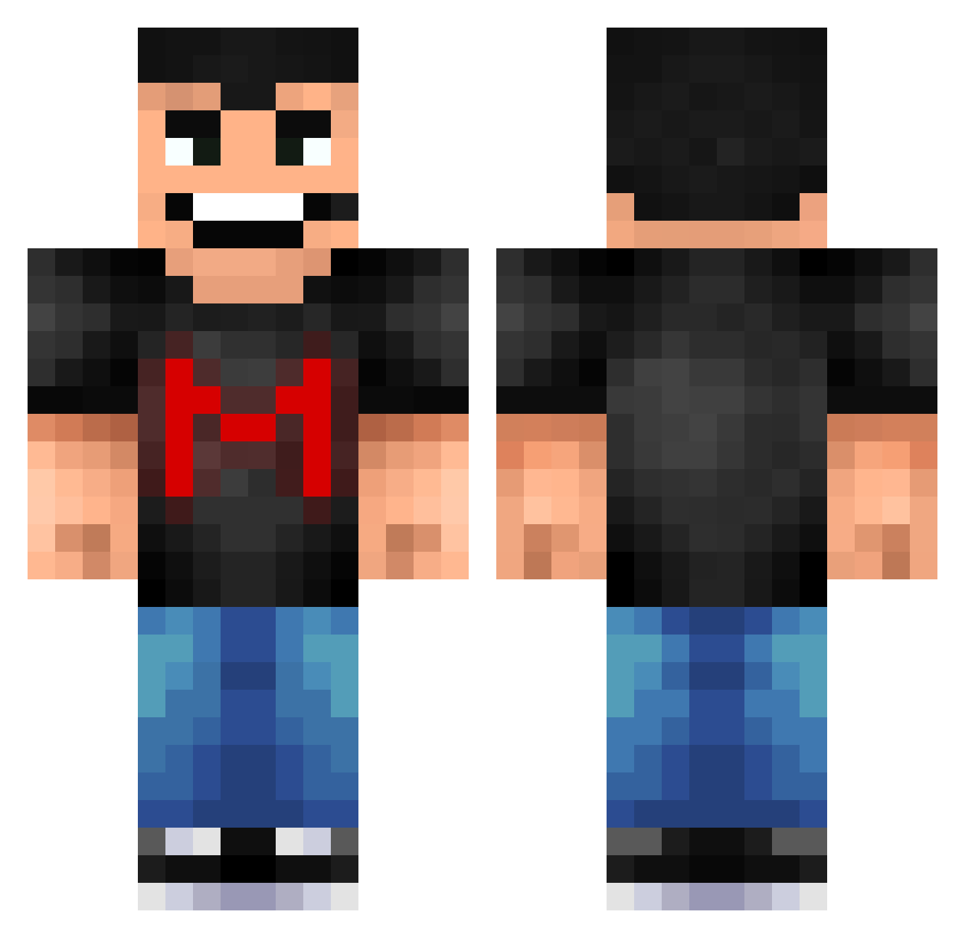 Tangl3 Minecraft skin, front and back view