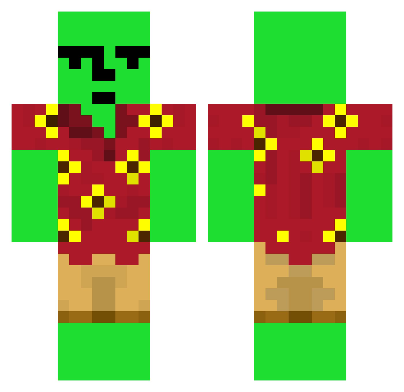 2con50 Minecraft skin, front and back view