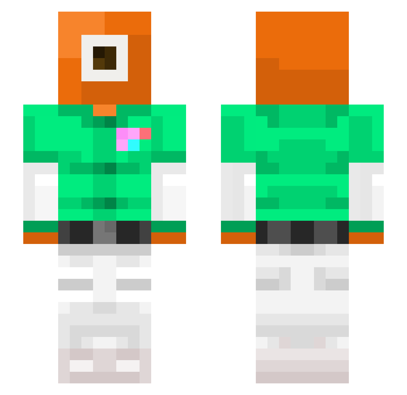 Leach_19 Minecraft skin, front and back view