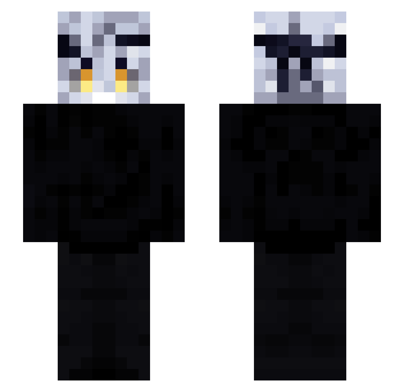 Verosisk Minecraft skin, front and back view