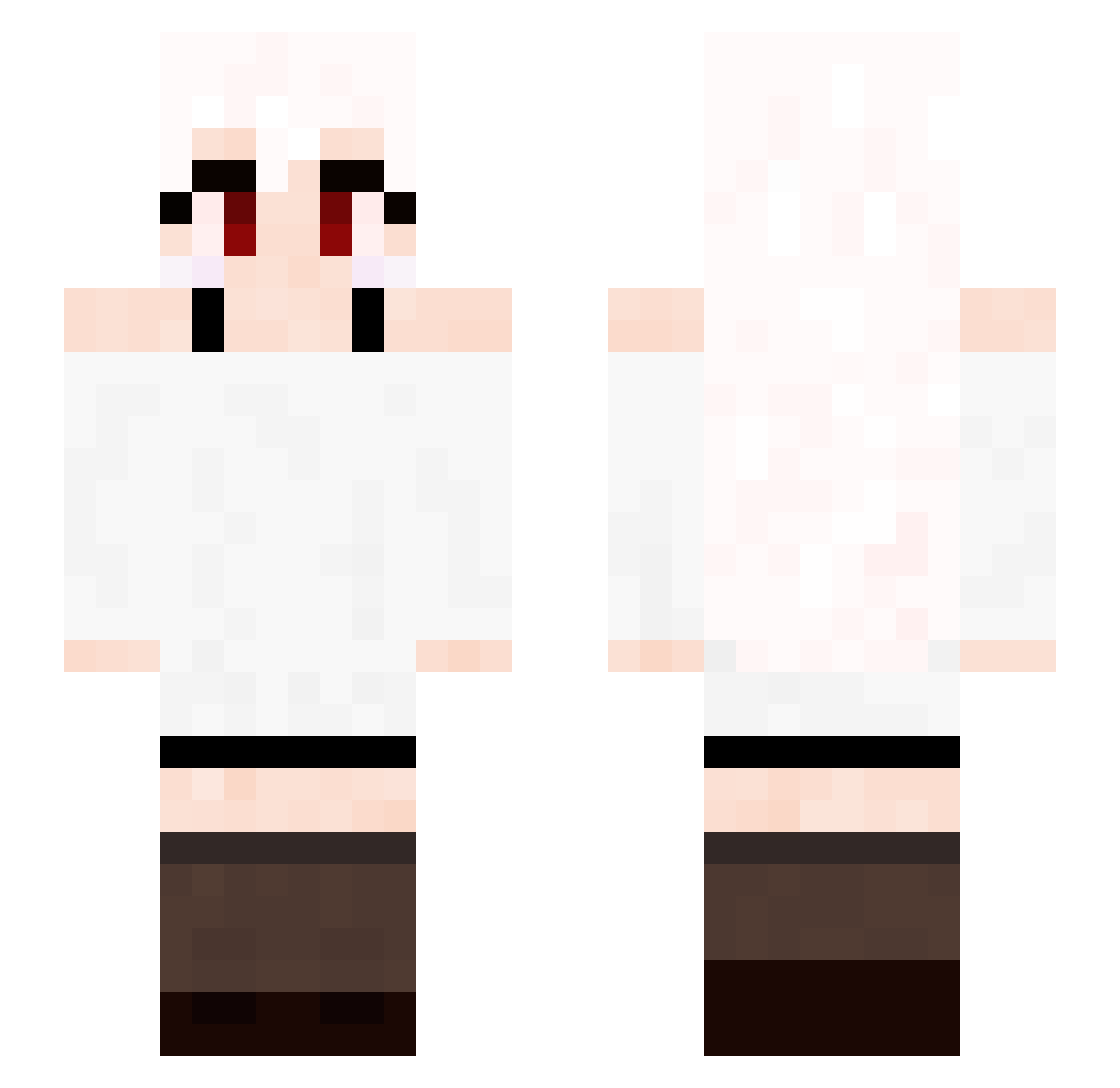 White__Snow Minecraft skin, front and back view