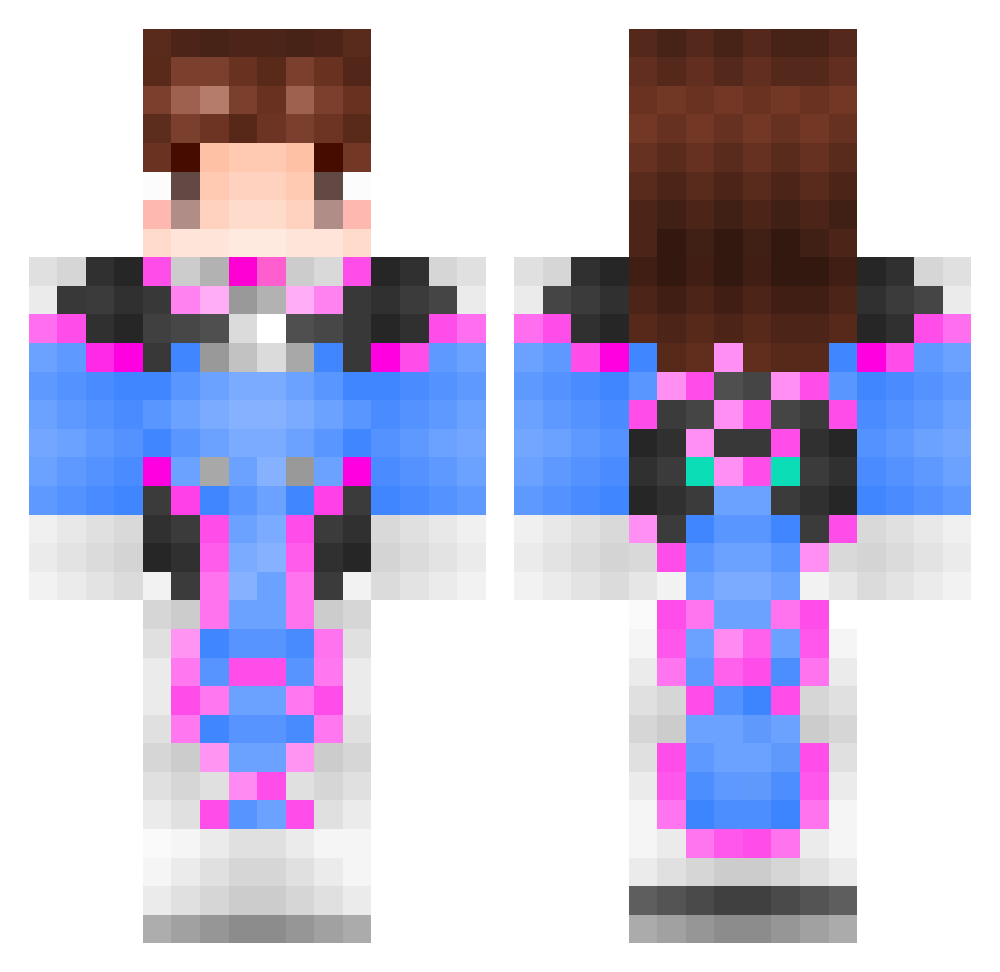 goer Minecraft skin, front and back view