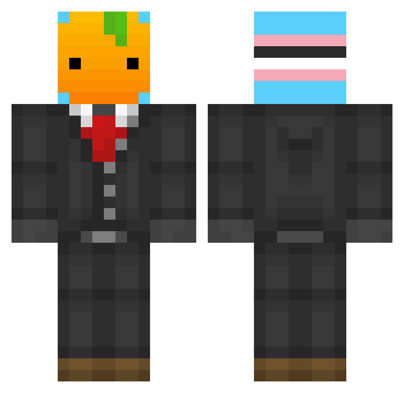 rotten_Mang0es Minecraft skin, front and back view