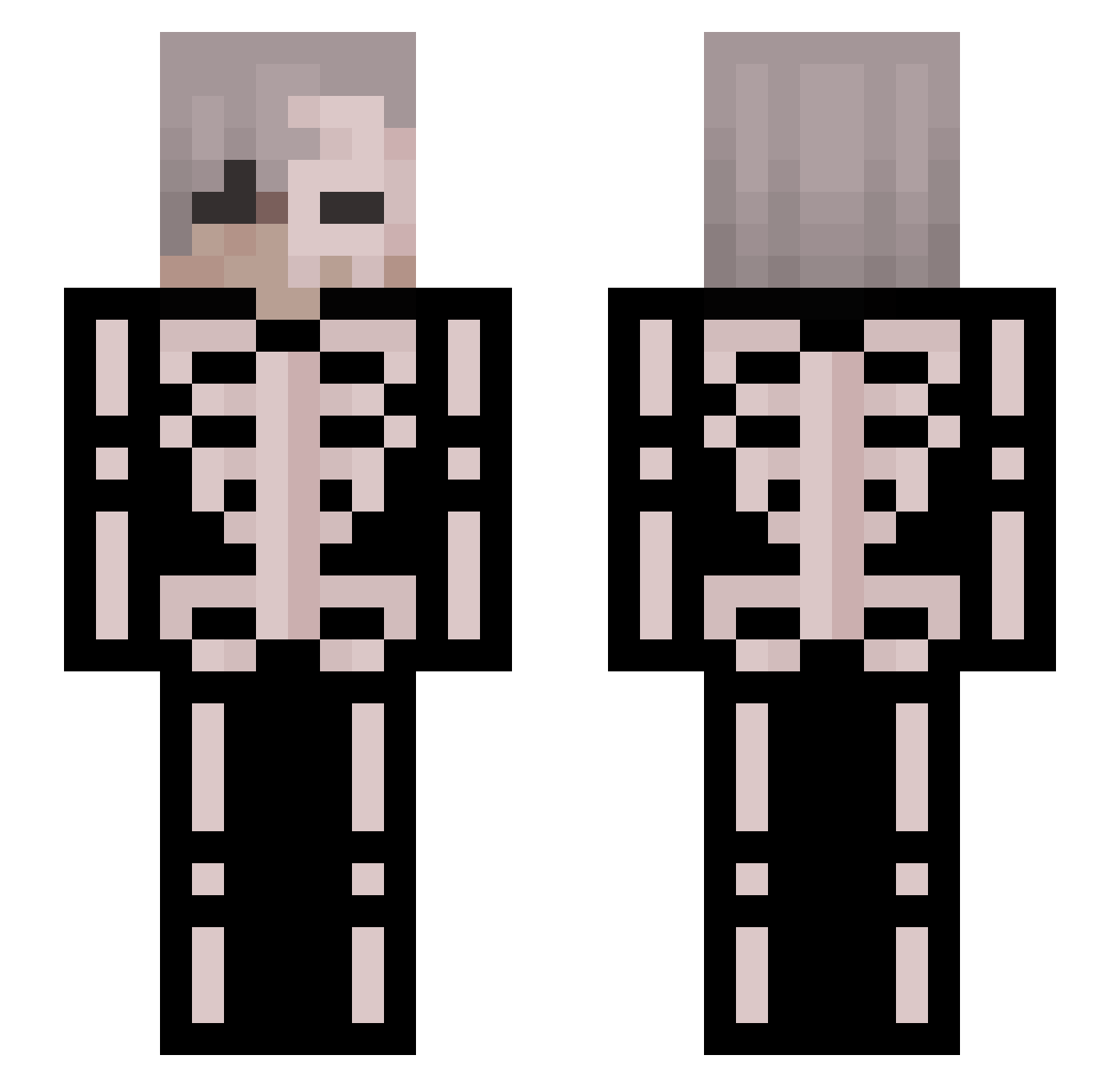 xviell Minecraft skin, front and back view