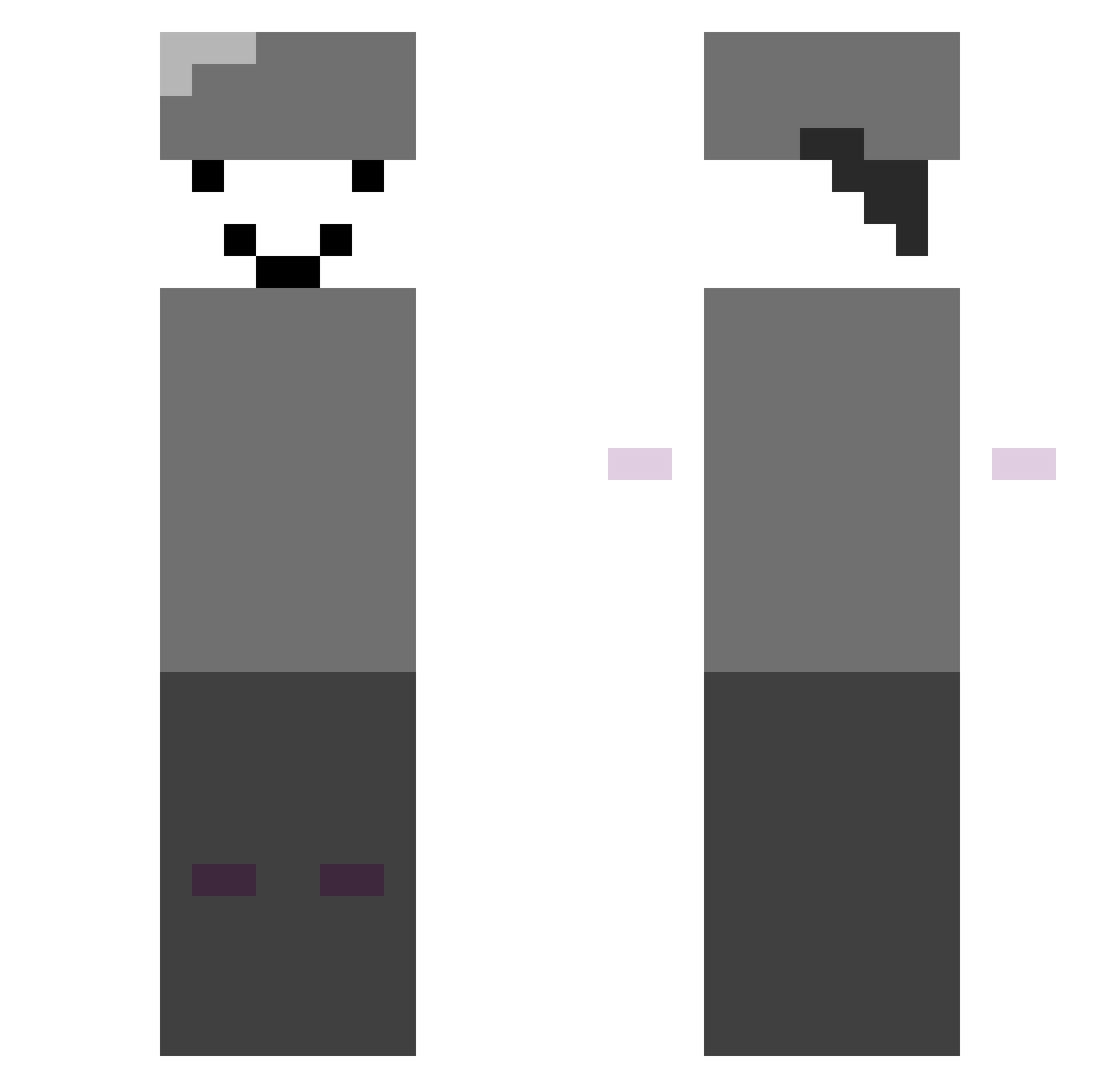 Puloskii Minecraft skin, front and back view