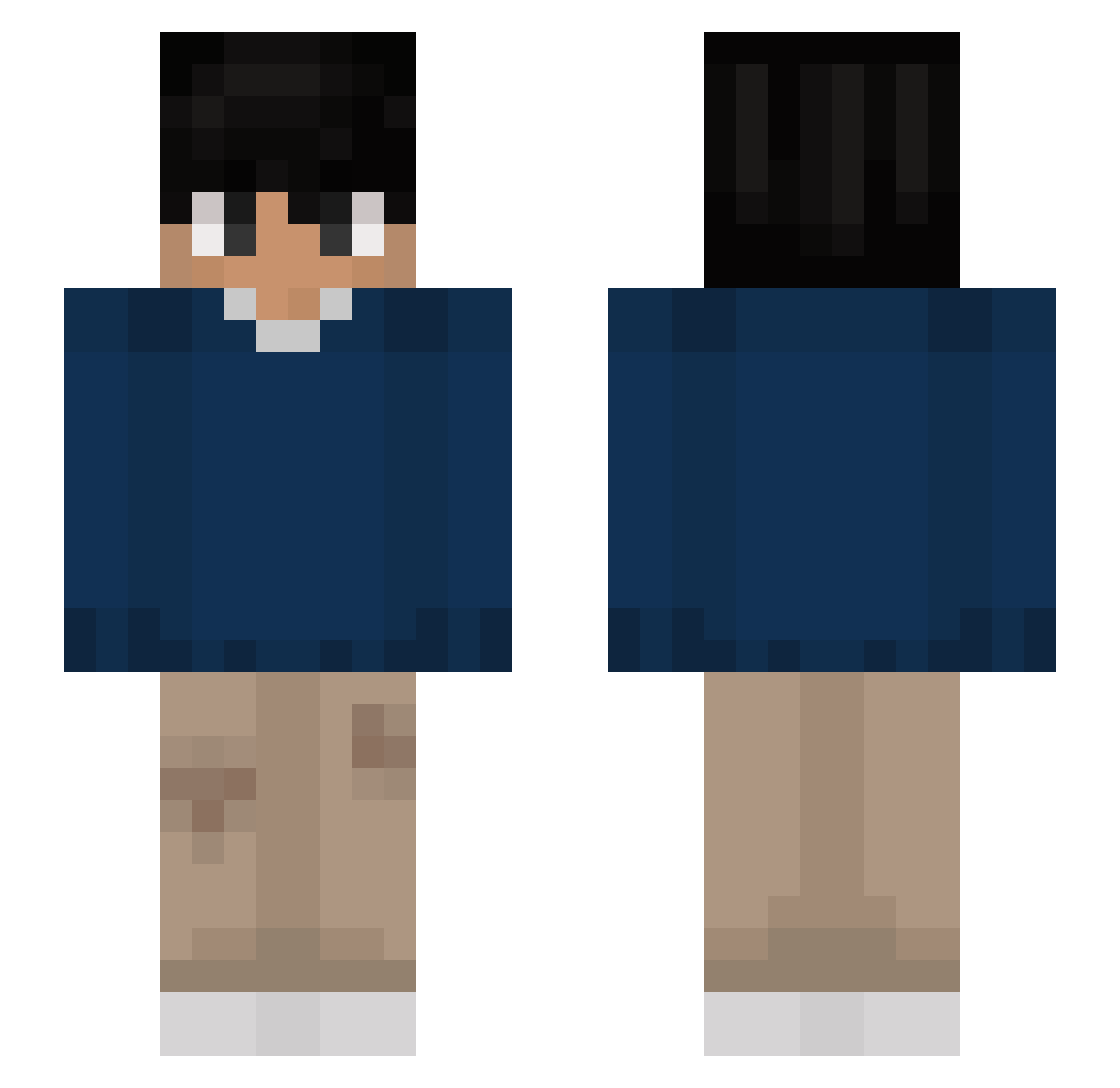 Zelvorn Minecraft skin, front and back view