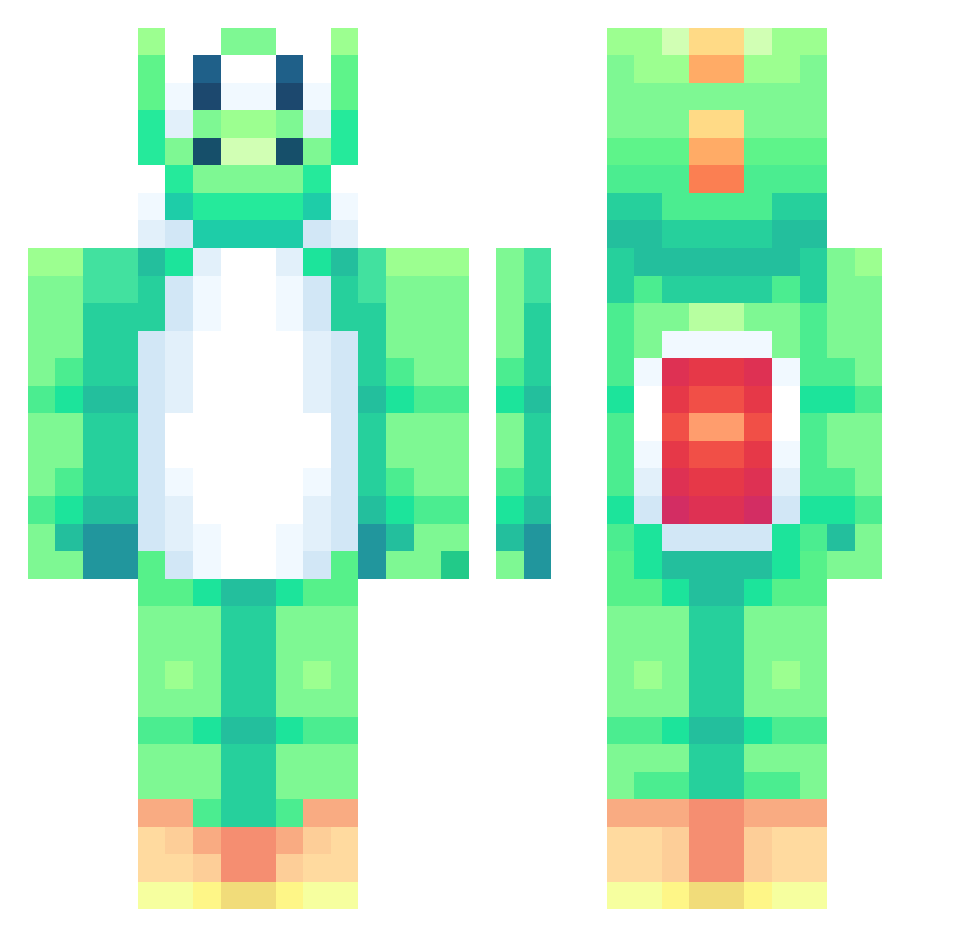 matt0wn3r Minecraft skin, front and back view