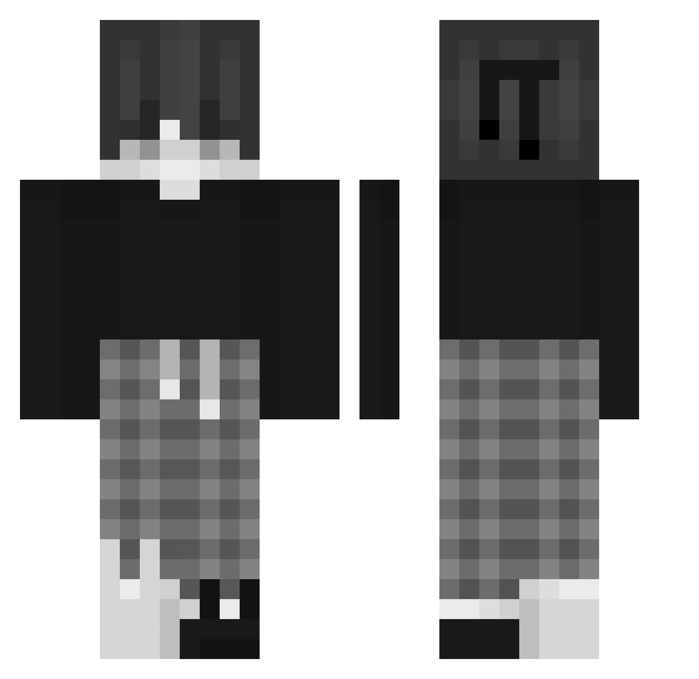 Hurdle17 Minecraft skin, front and back view